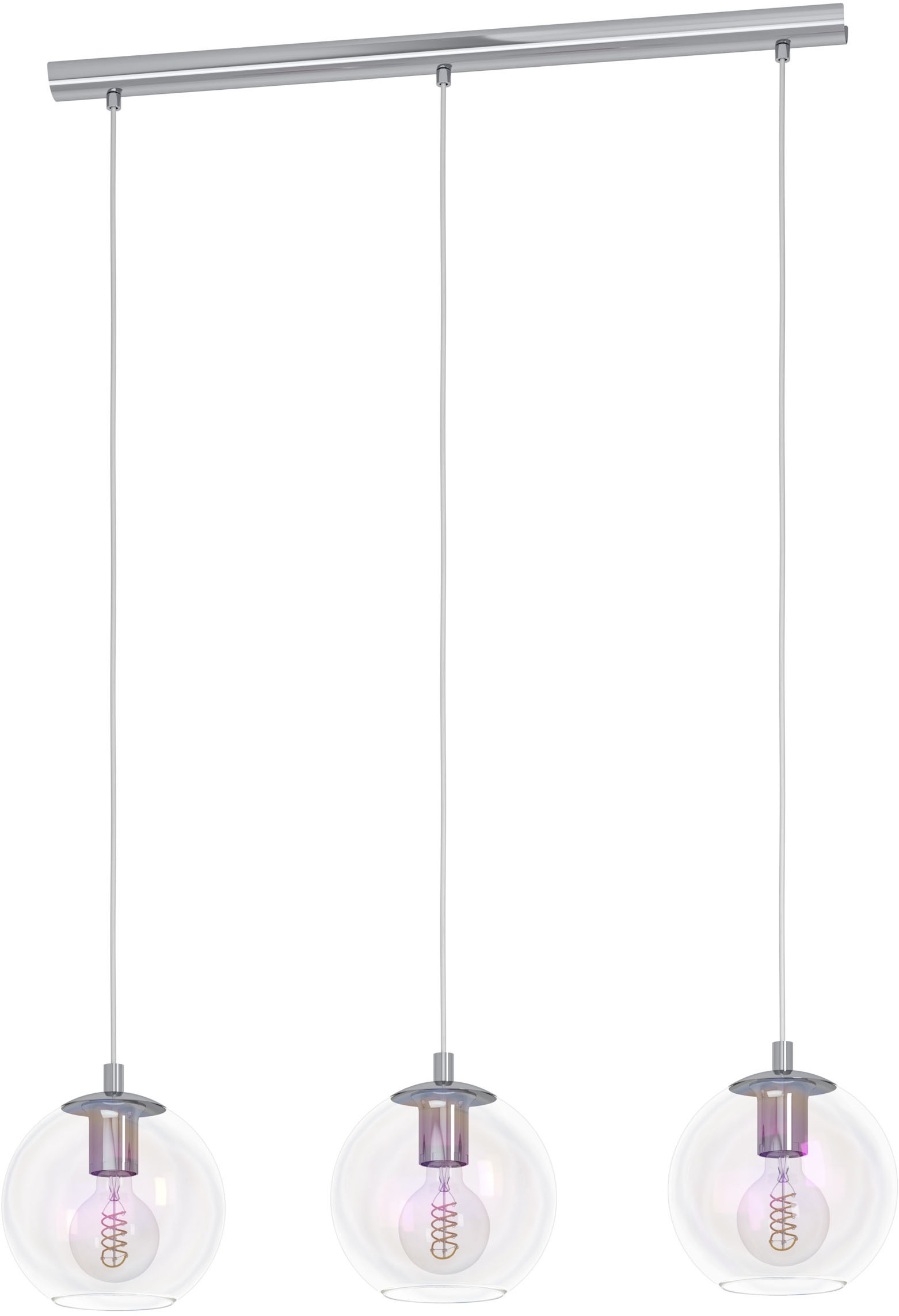 EGLO Hängeleuchte »ARISCANI 2 Pendellampe - Stahl - E27 - 3X60W - IP20« E27 1 Stk. Hängelampe, Deckenlampe, Wohnzimmer, Esszimmer, L76,5 x B16,5 x H110cm