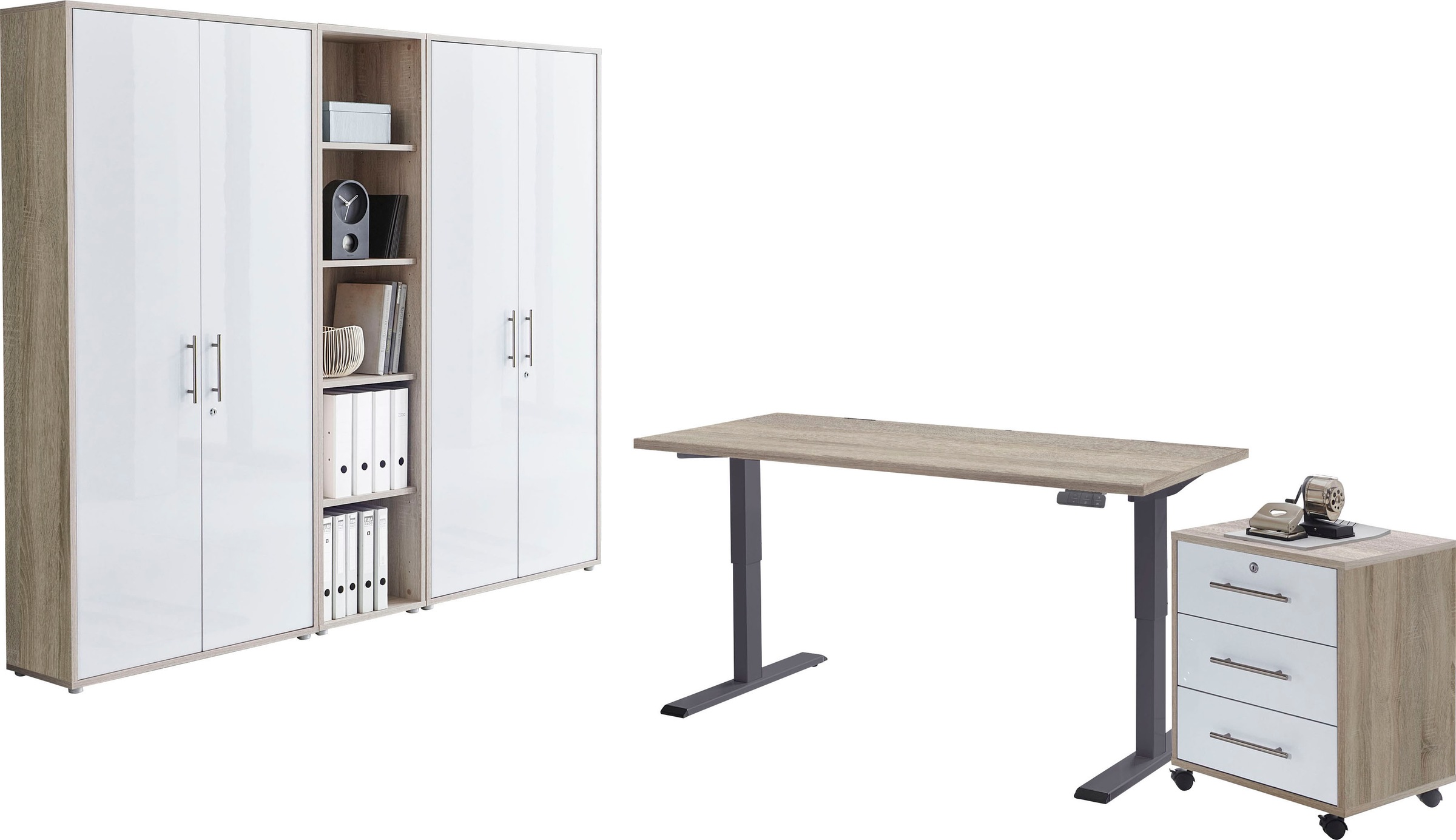 BMG Möbel Büromöbel-Set "Tabor", (Set, 5 tlg.), mit elektrisch höhenverstel günstig online kaufen