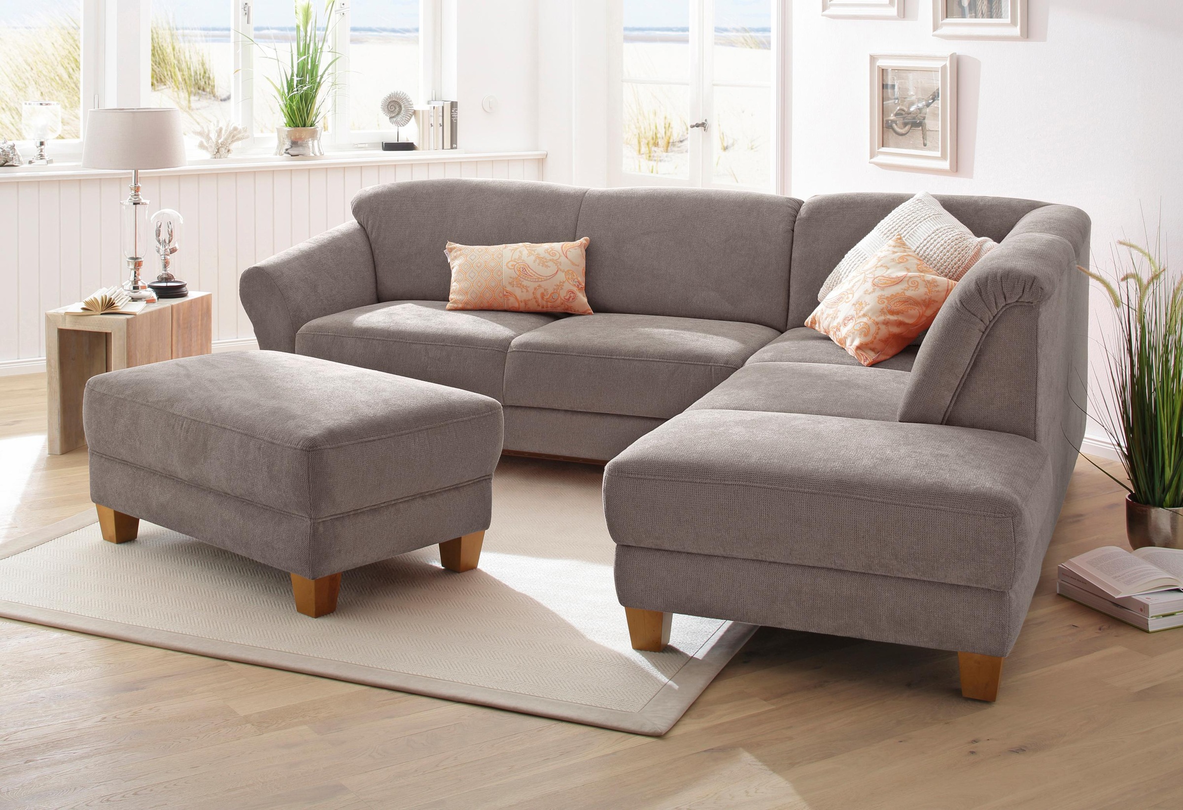 OTTO home Ecksofa "Gotland L-Form" wahlweise mit Sitztiefenverstellung + Bettkasten