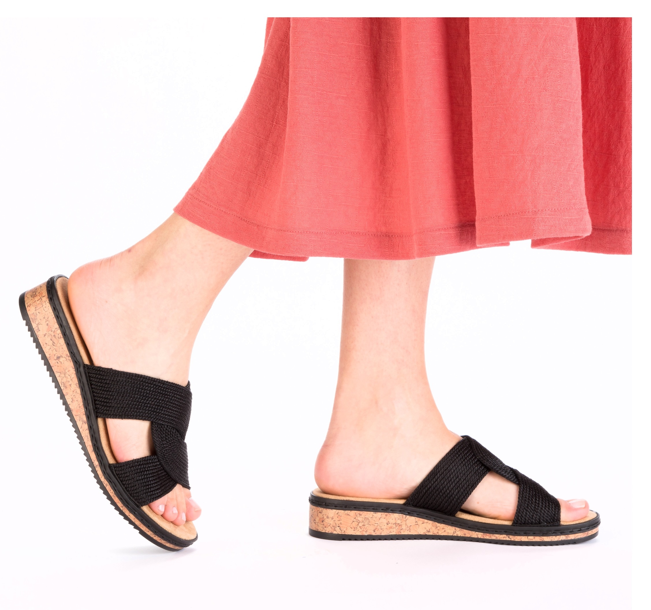 Rieker Pantolette, Sommerschuh, Schlappen, Hausschuh, Keilabsatz, mit weicher Innensohle