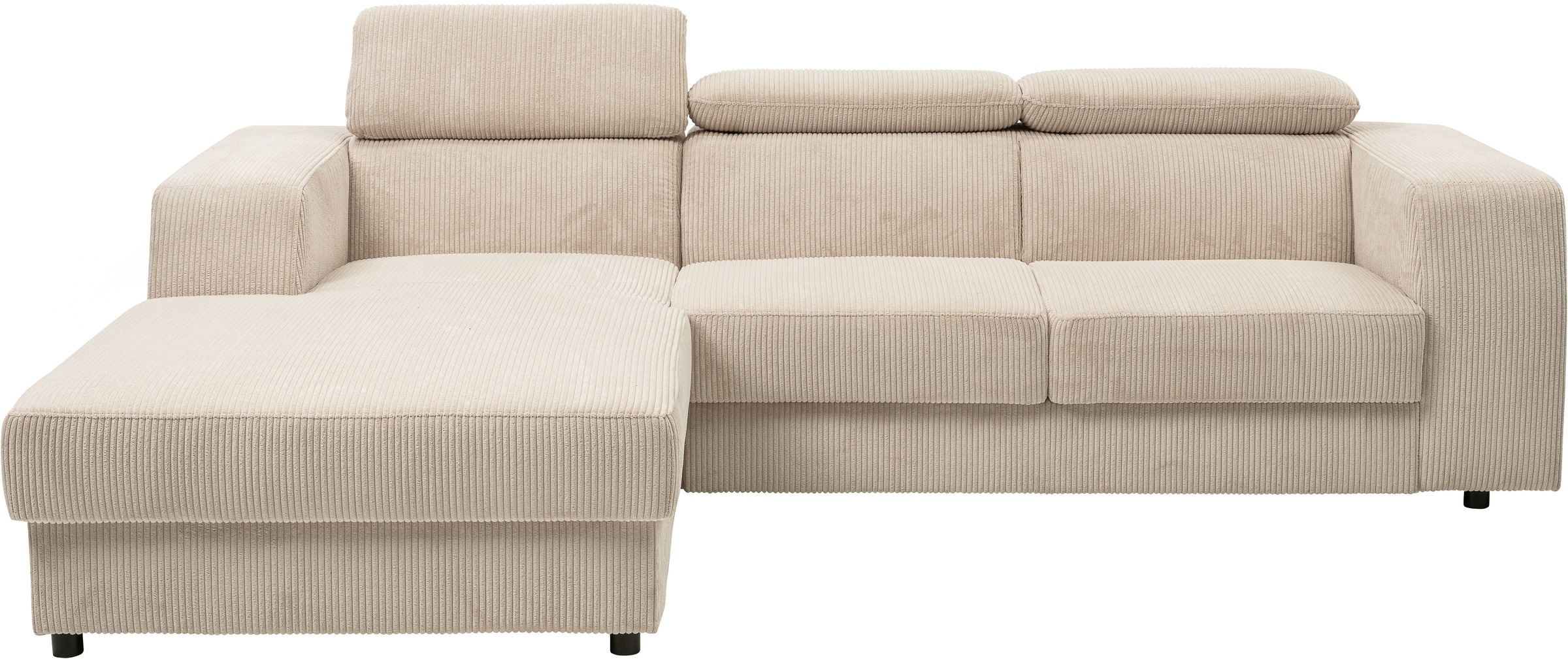 WERK2 Ecksofa »Cherry, modernes Sofa mit Komfortfunktionen, Breite 270cm, L-Form,«, bequem, mit verstellbaren Kopfteilen, Schlaffunktion und Bettkasten