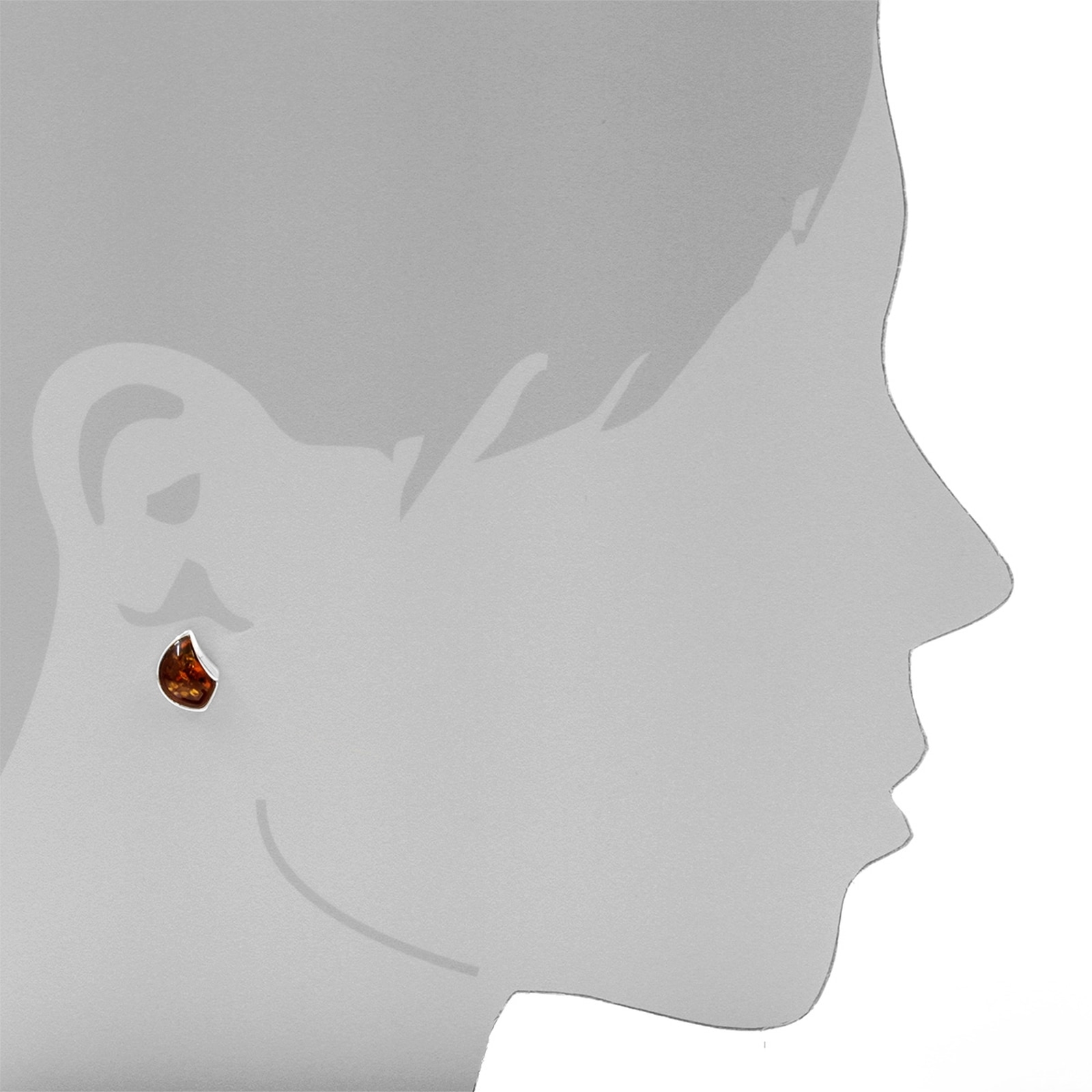 OSTSEE-SCHMUCK Paar Ohrstecker »- Jula - Silber 925/000 - Bernstein«