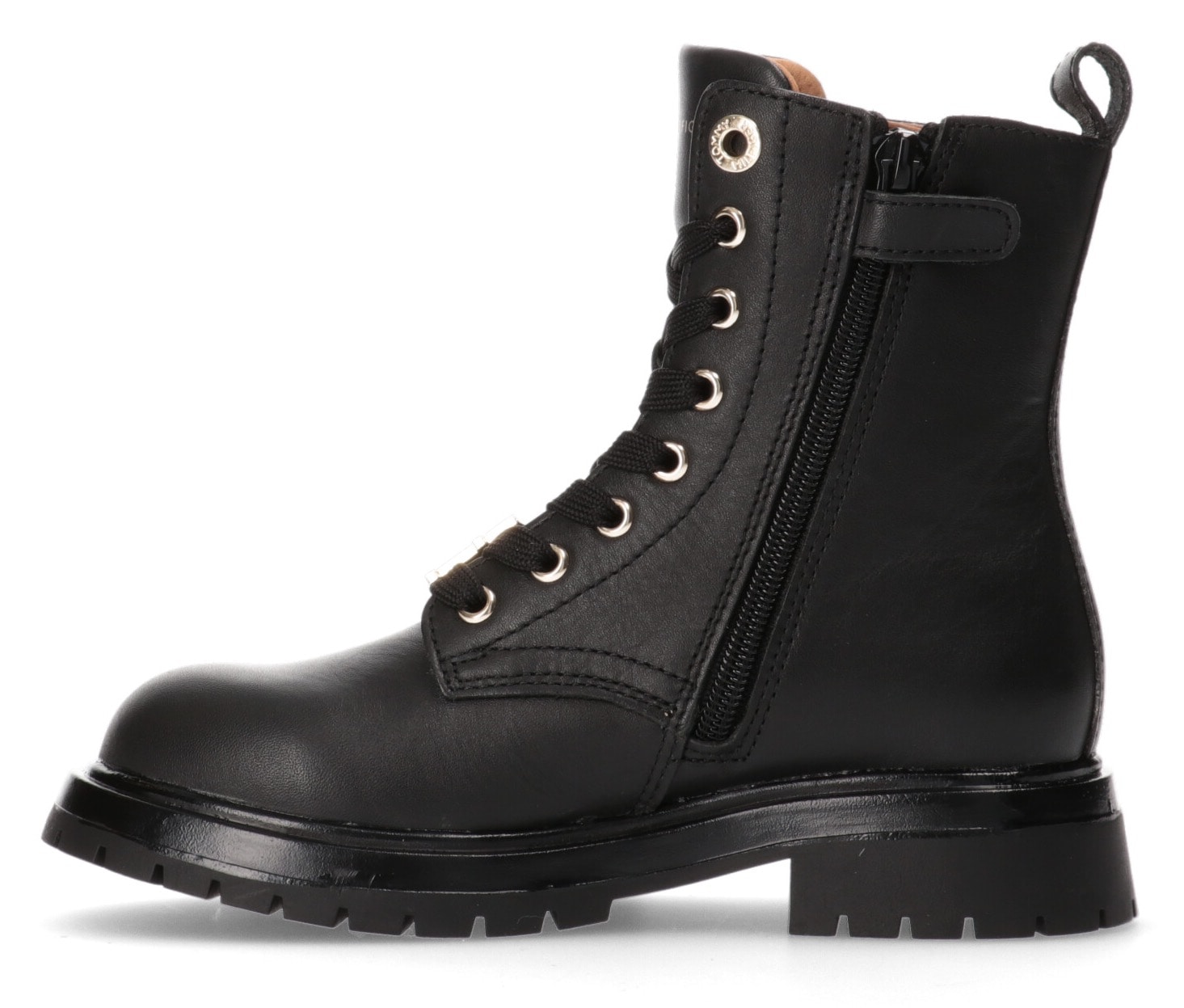 Tommy Hilfiger Schnürboots, Winterstiefel, Schnürstiefel, Boots mit goldfarbenem Logo-Emblem