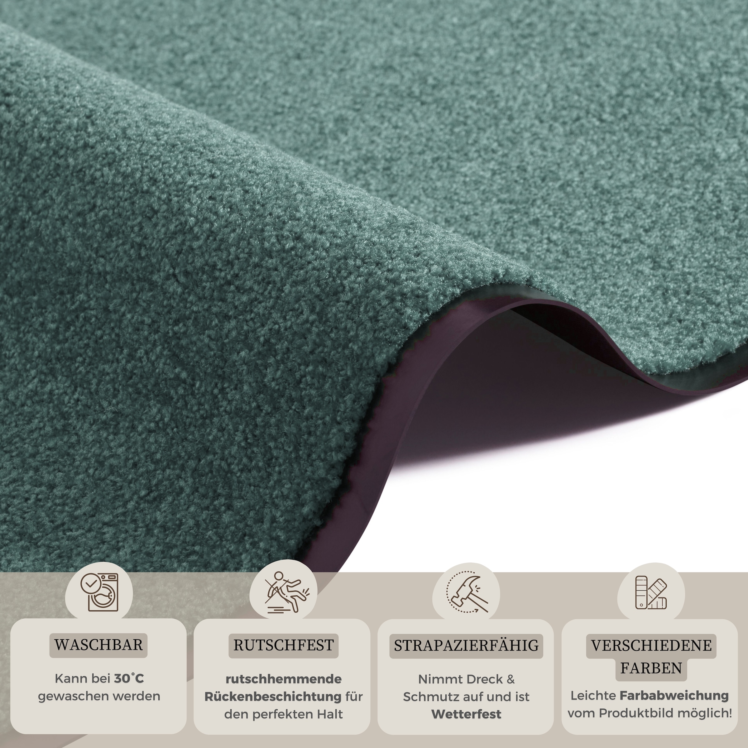 my home Fußmatte »Clean & Walk«, rechteckig, 7 mm Höhe, Schmutzfangmatte, Türmatte, In- und Outdoor, Teppich, Läufer, waschbar