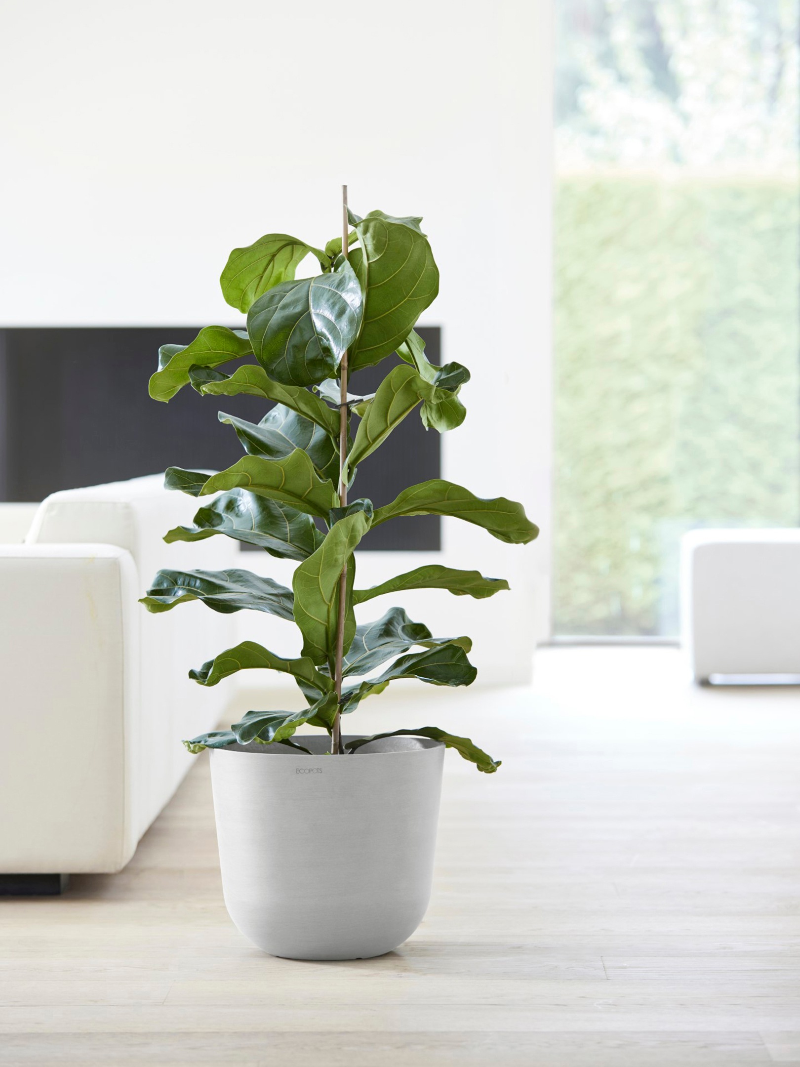 ECOPOTS Blumentopf »Oslo 35 + Wassersystem Weißgrau«, für innen und außen: frostsicher, bruchsicher und lichtbeständig