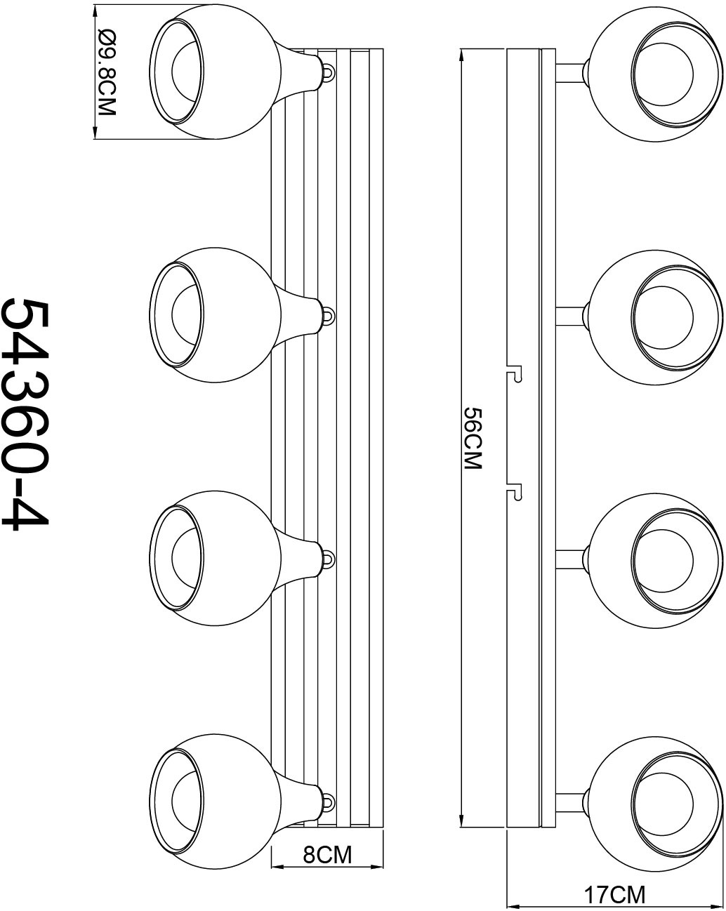GLOBO LIGHTING Deckenspot »FROSTA« E14 1 Stk. Schwarz-chrome Strahler mit geeistem Glas, dreh-/schwenkbar