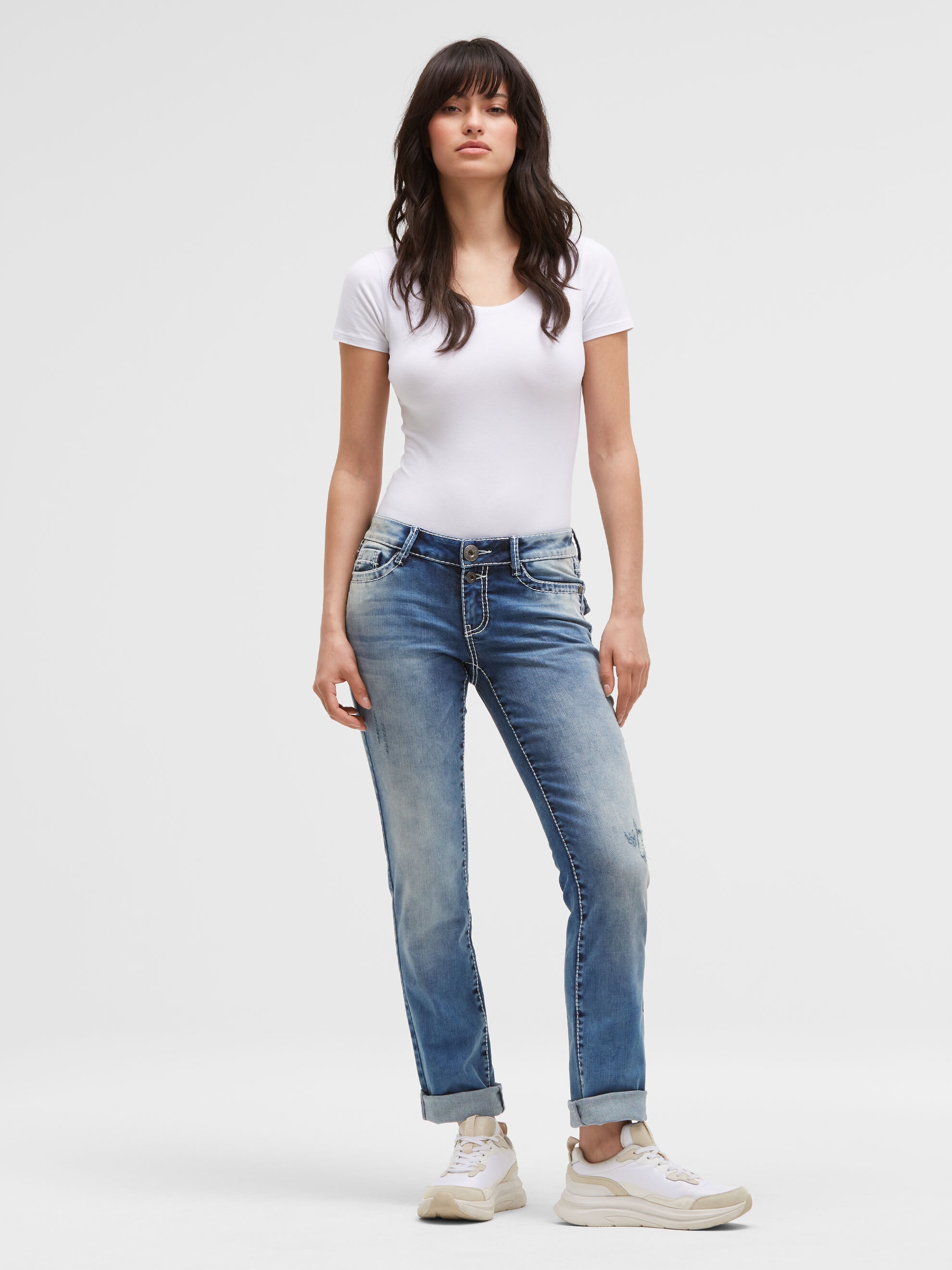 SOCCX Regular-fit-Jeans mit breiten Nähten