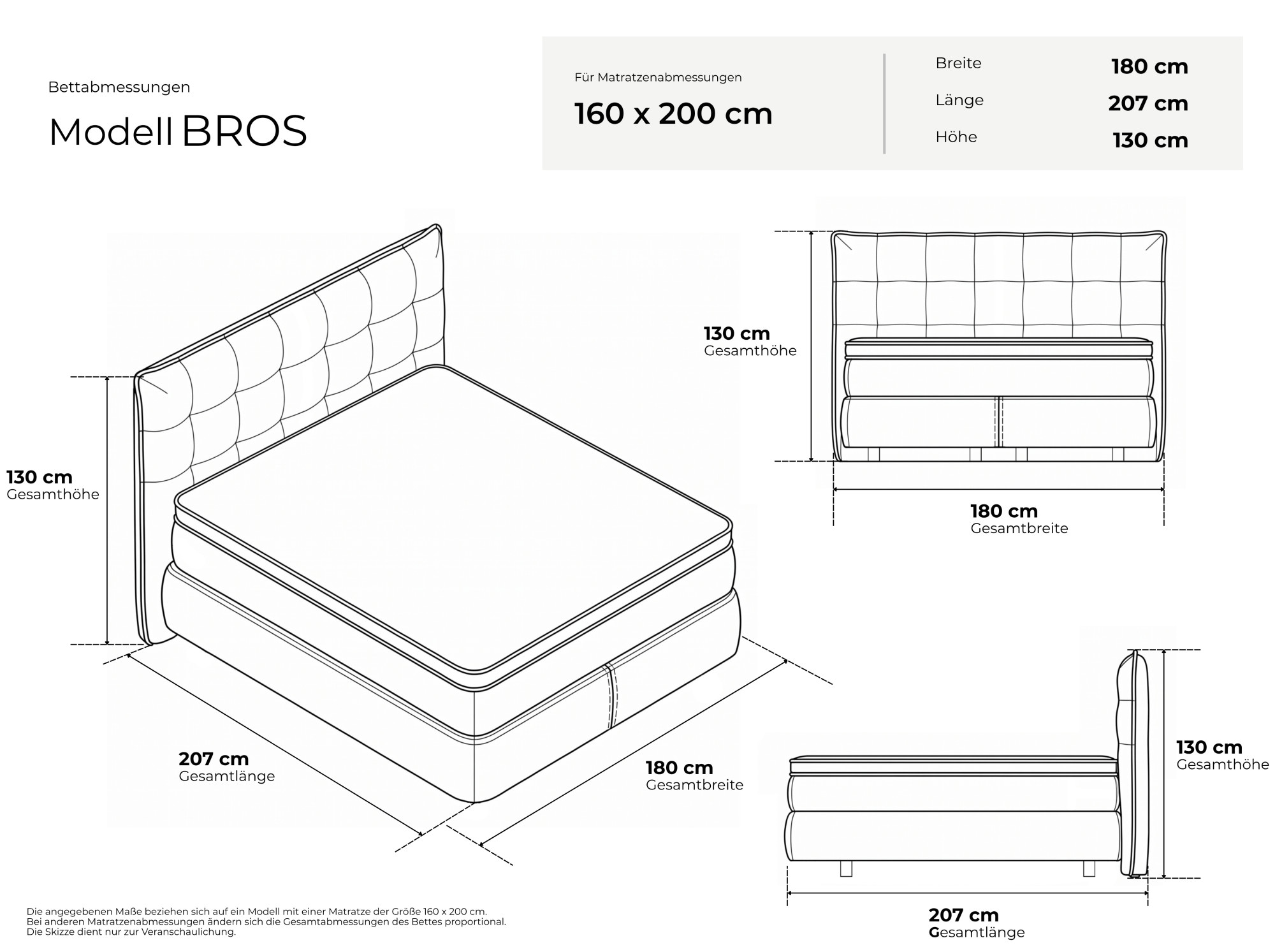 Home affaire Boxbett »BROS,  Doppelbett inkl. Bettkasten, Federkernbett, Metalkonstruktion« Matratze: 3-Z-Taschenfederkern, Härtegrad 3, inkl. Topper