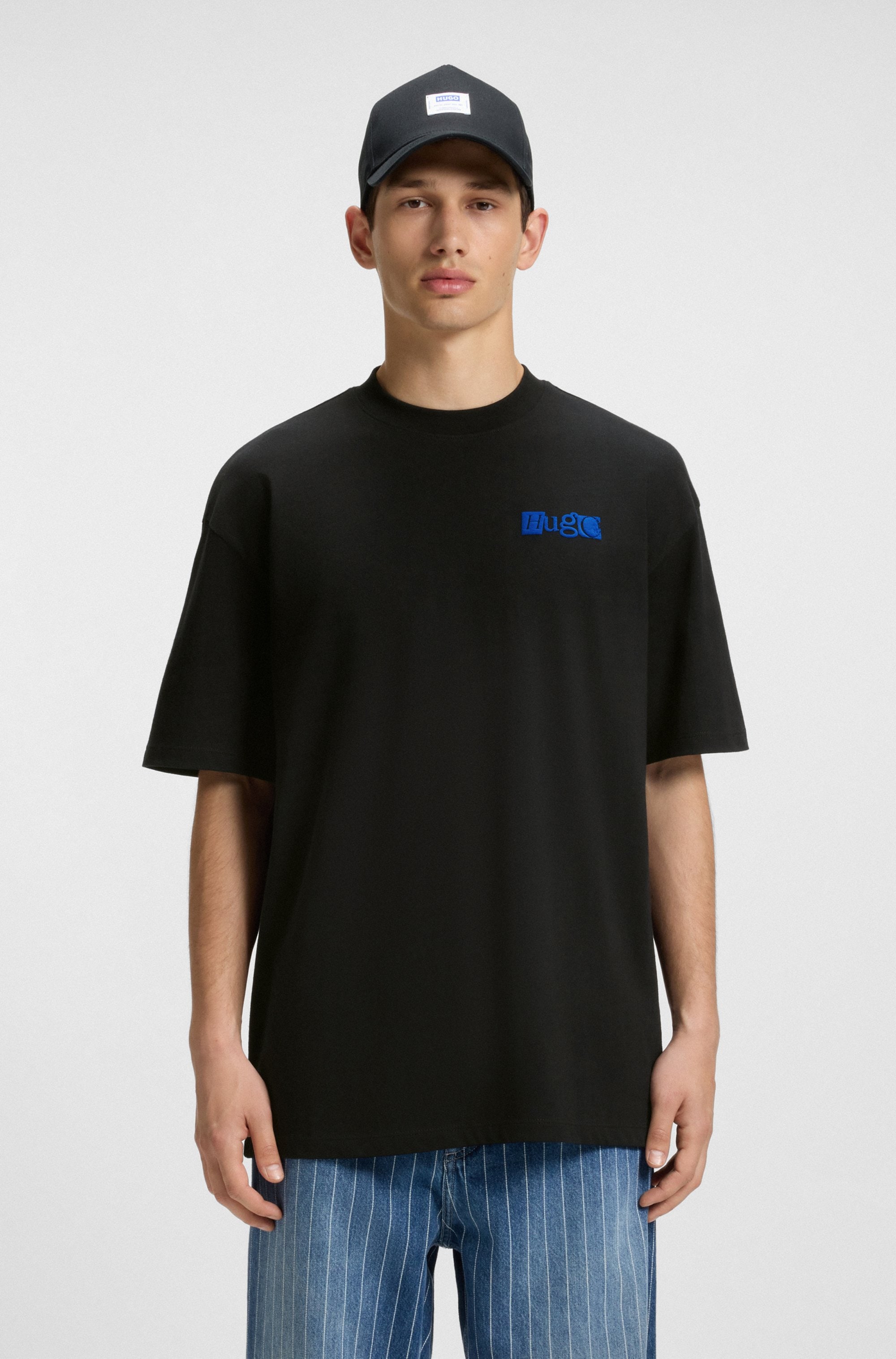 HUGO Blue T-Shirt "Nilte", mit Logo-Schaumdruck auf dem Rücken günstig online kaufen