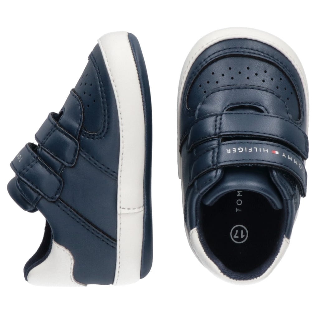 Tommy Hilfiger Sneaker »FLAG LOW CUT VELCRO SHOE OFF«, mit Logoschriftzug, Freizeitschuh, Halbschuh, Schnürschuh