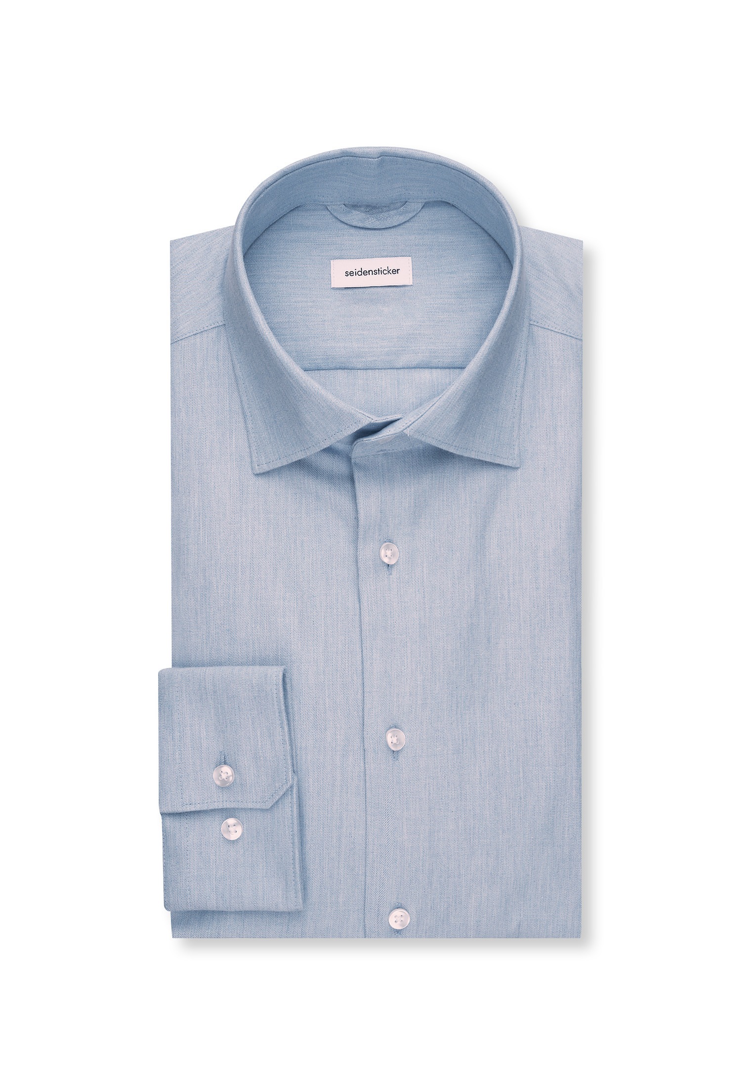 seidensticker Flanellhemd »Shaped« Shaped 1/1 Kentkragen Uni