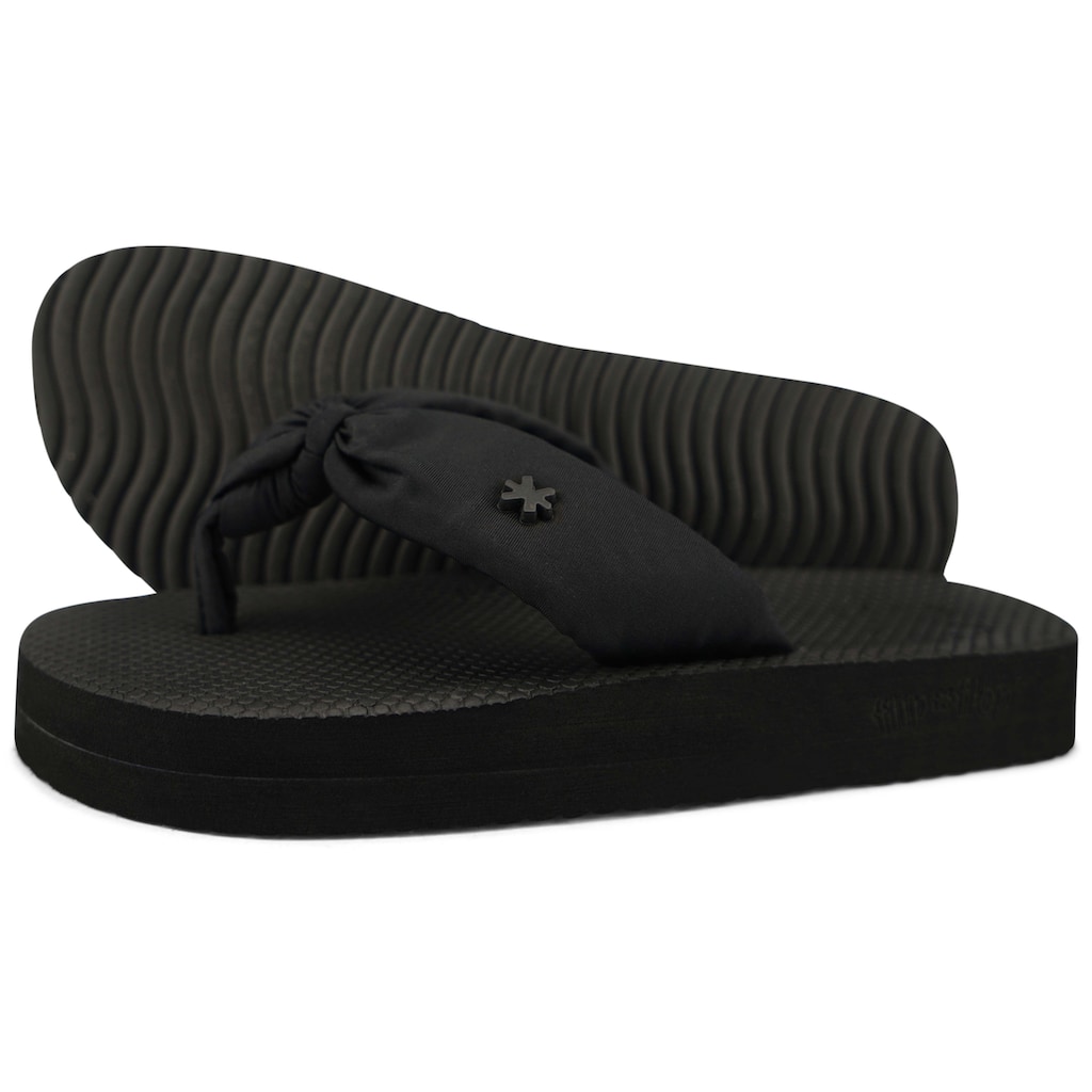 Flip Flop Zehentrenner »comfy*flower«, Sommerschuh, Schlappen, Poolslide mit gepaddeten Riemchen