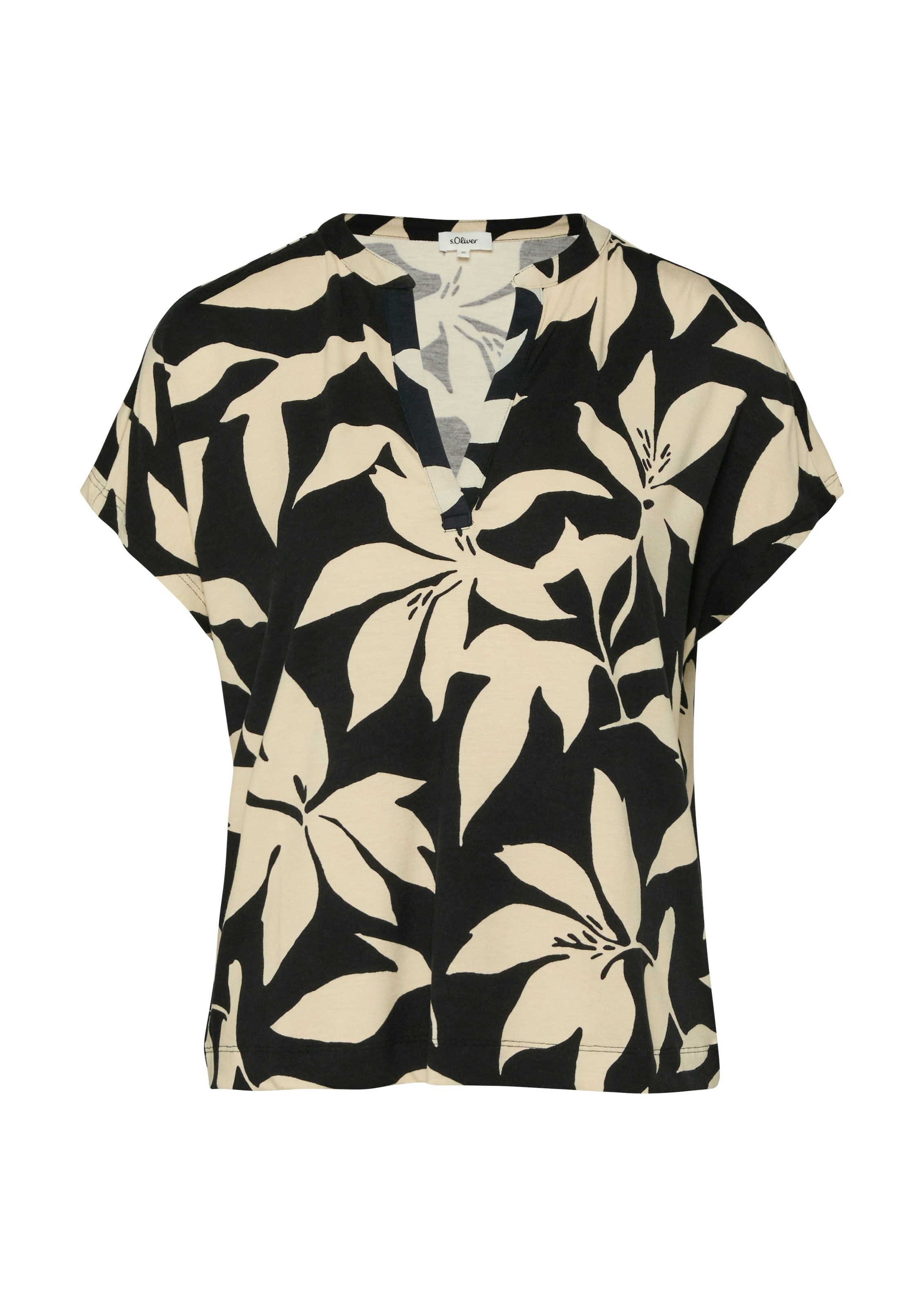 s.Oliver Kurzarmshirt Sommer-Tunika mit floralem Muster