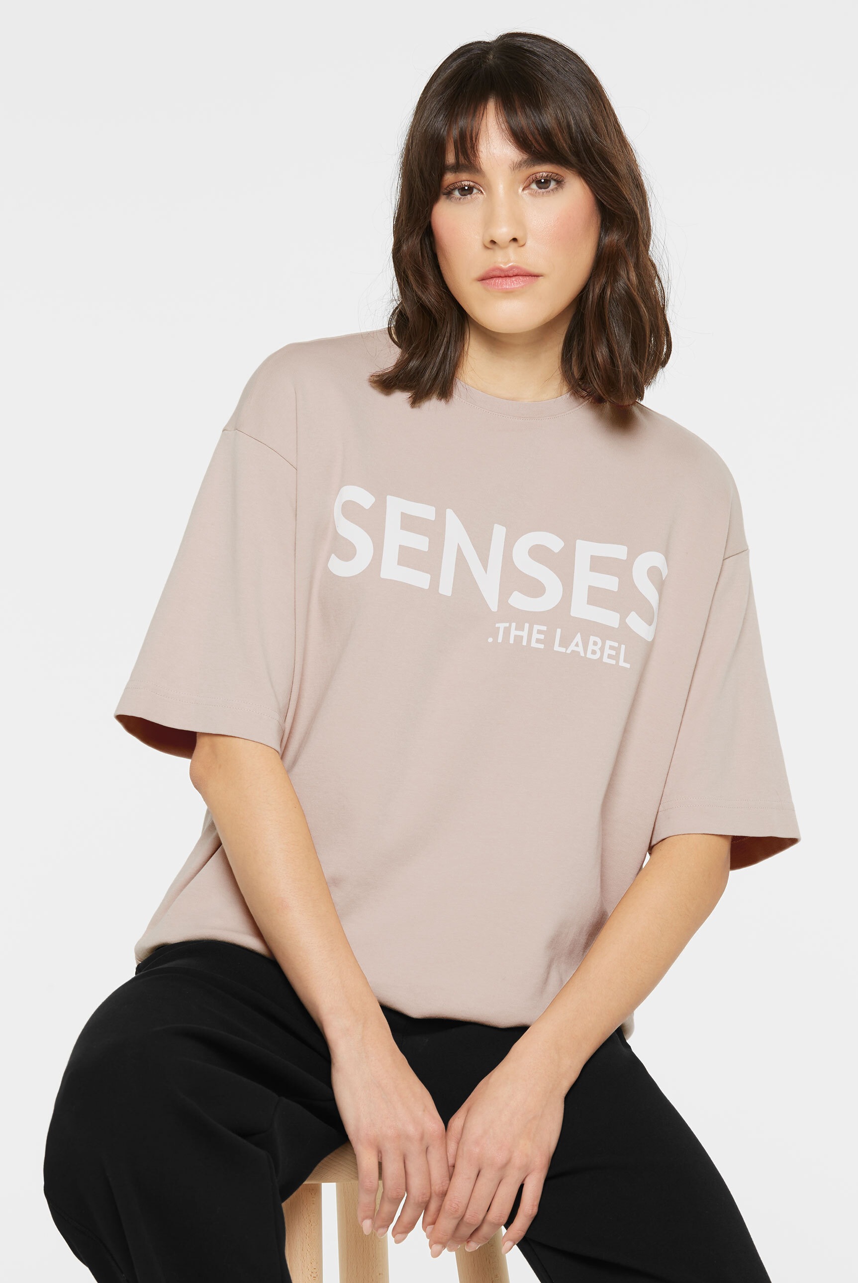 SENSES.THE LABEL Rundhalsshirt, aus Baumwolle