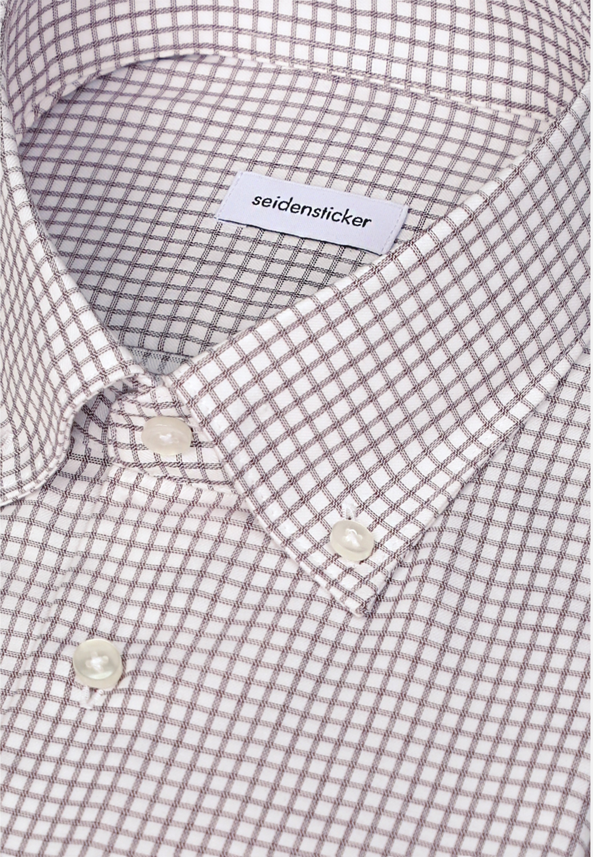 seidensticker Businesshemd »Schwarze Rose« Slim 1/1 Button-Down-Kragen Karo