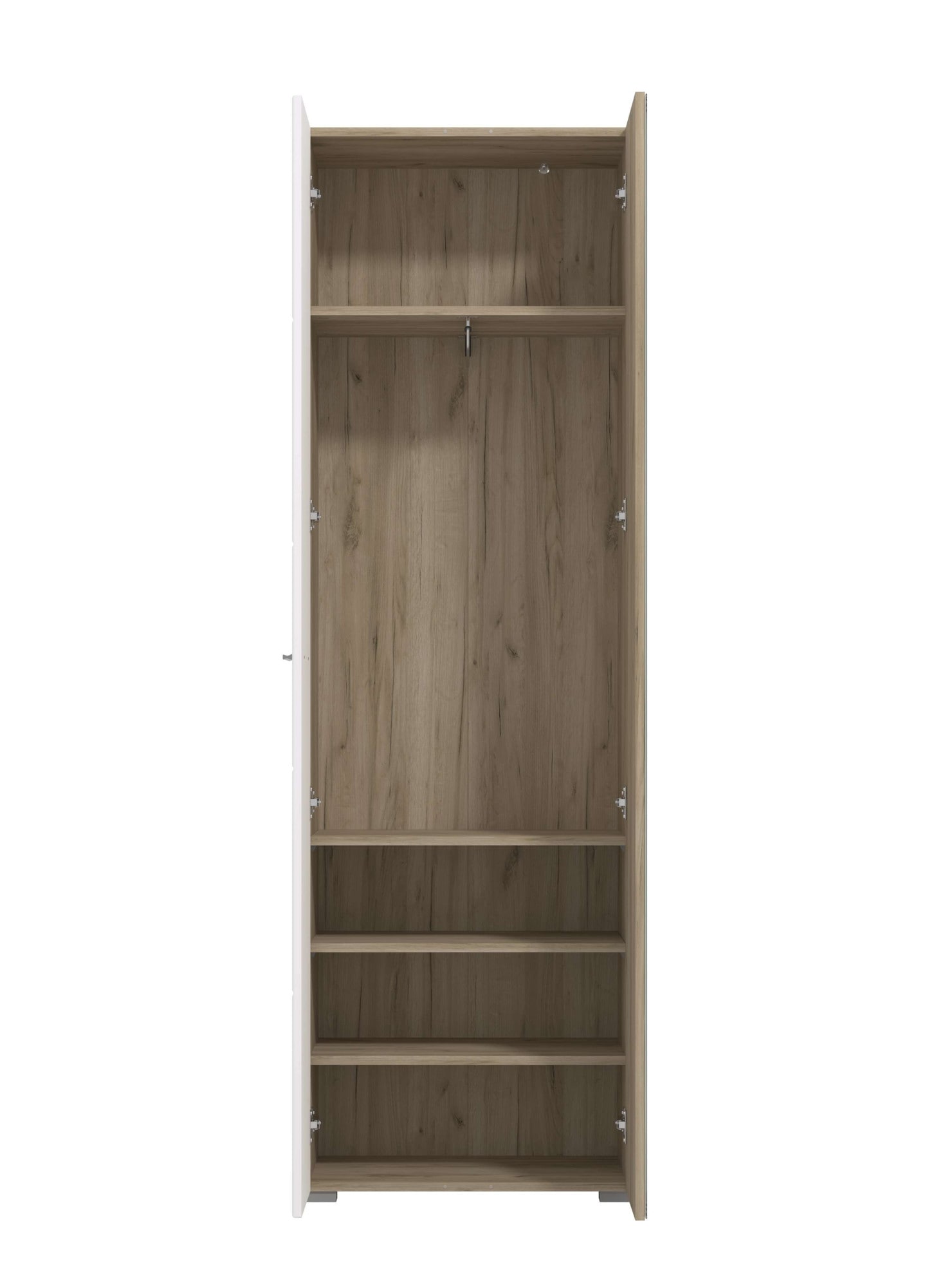 Home affaire Garderobenschrank »Beny Kleiderschrank, Stauraumschrank, Flurschrank, Höhe 193 cm«, Hochglanzfronten, Spiegeltür, Breite 60 cm, ausziehbare Kleiderstange