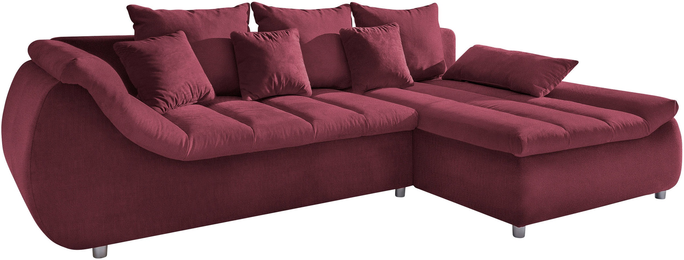 INOSIGN Ecksofa »Imola elegant und bequem, aktuelle Steppung im Sitz, L-Form«, wahlweise mit Bettfunktion