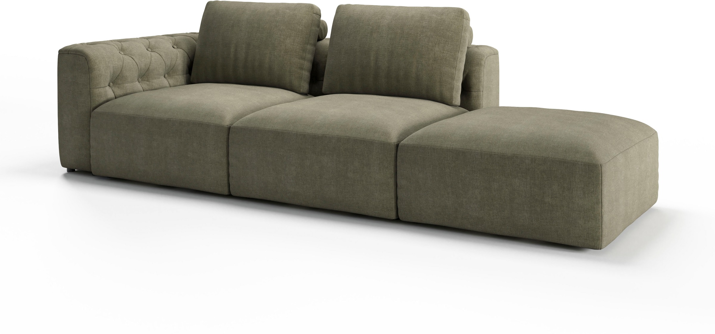 RAUM.ID Chaiselongue »Cushid«, Modul-Sofa, bestehend aus 2-Sitzer und Hocker