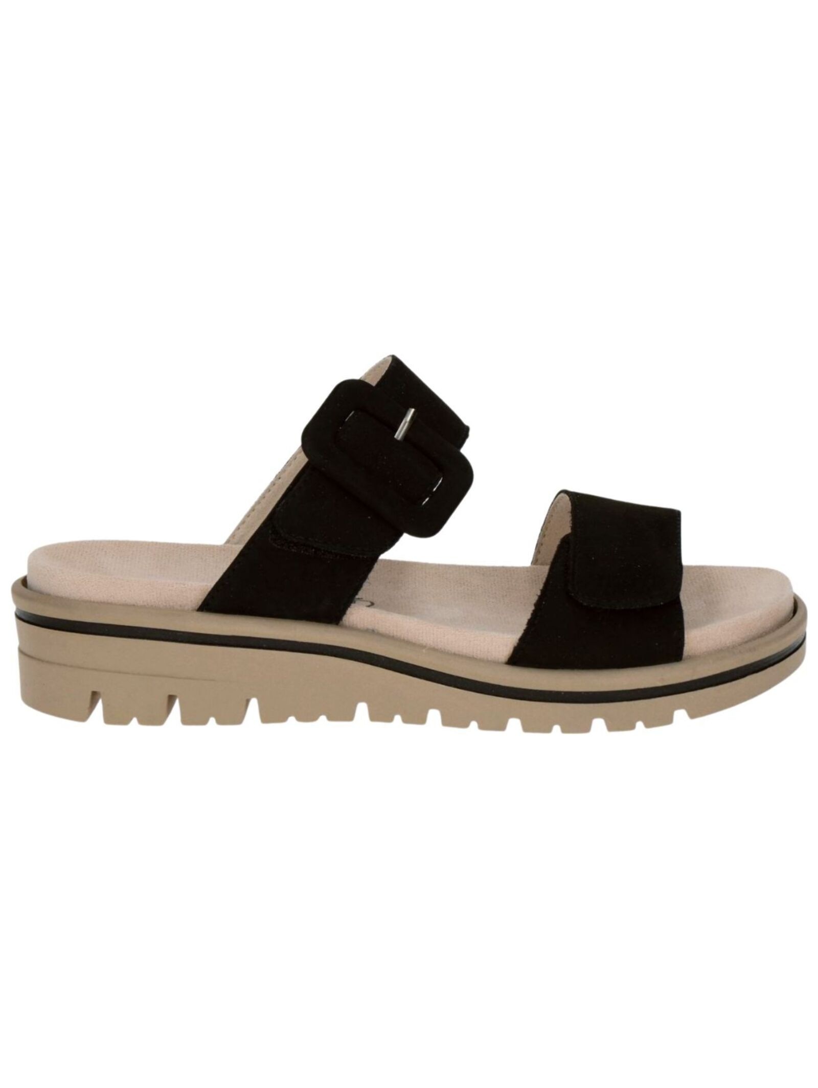 Pantolette CAPRICE "Caprice Pantoletten Nubukleder", Damen, Gr. 36, schwarz, Nubukleder, Schuhe Pantolette 3