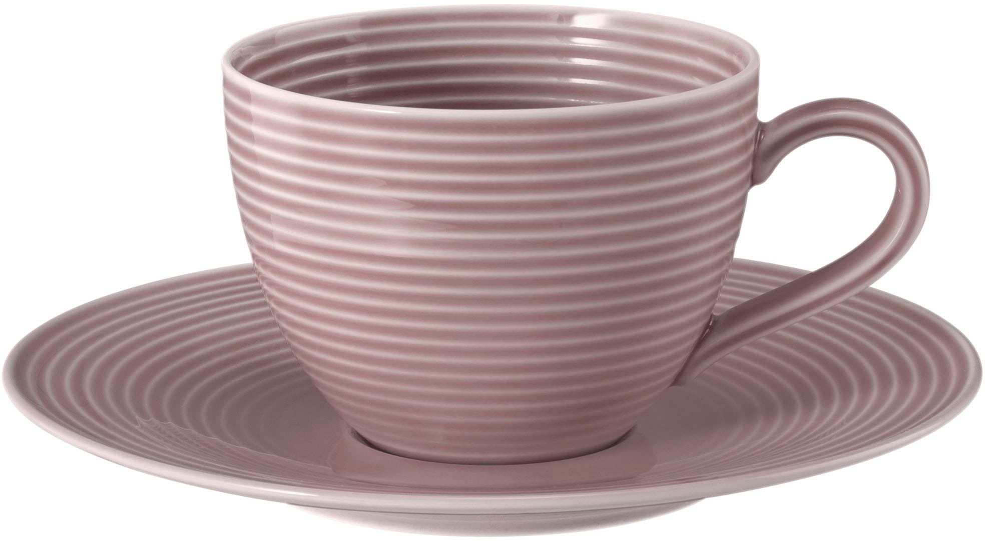 Seltmann Weiden Kaffeeservice »Geschirr-Set, 18 Teile, Beat«, (Set, 18 tlg., 6x Kaffeeobertasse, 6x Kombi-Untertasse, 6x Frühstücksteller), Tassen, Untertassen, Teller, Made in Germany, 18 Teile, für 6 Personen