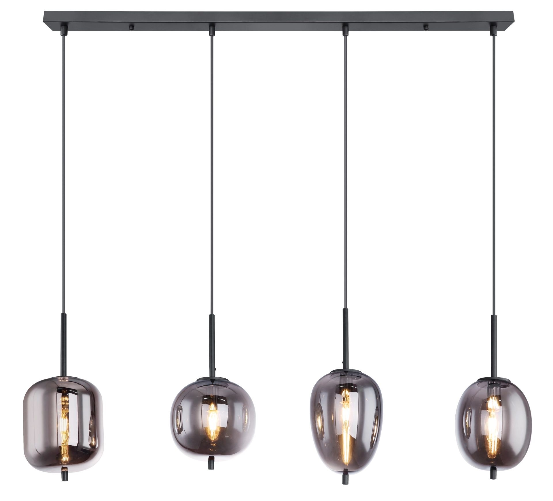 GLOBO LIGHTING Pendelleuchte »BLACKY«, Leuchtmittel E14 | ohne Leuchtmittel, Hängelampe, Hängeleuchte, verschiedene Gläser, modern, Essbereich