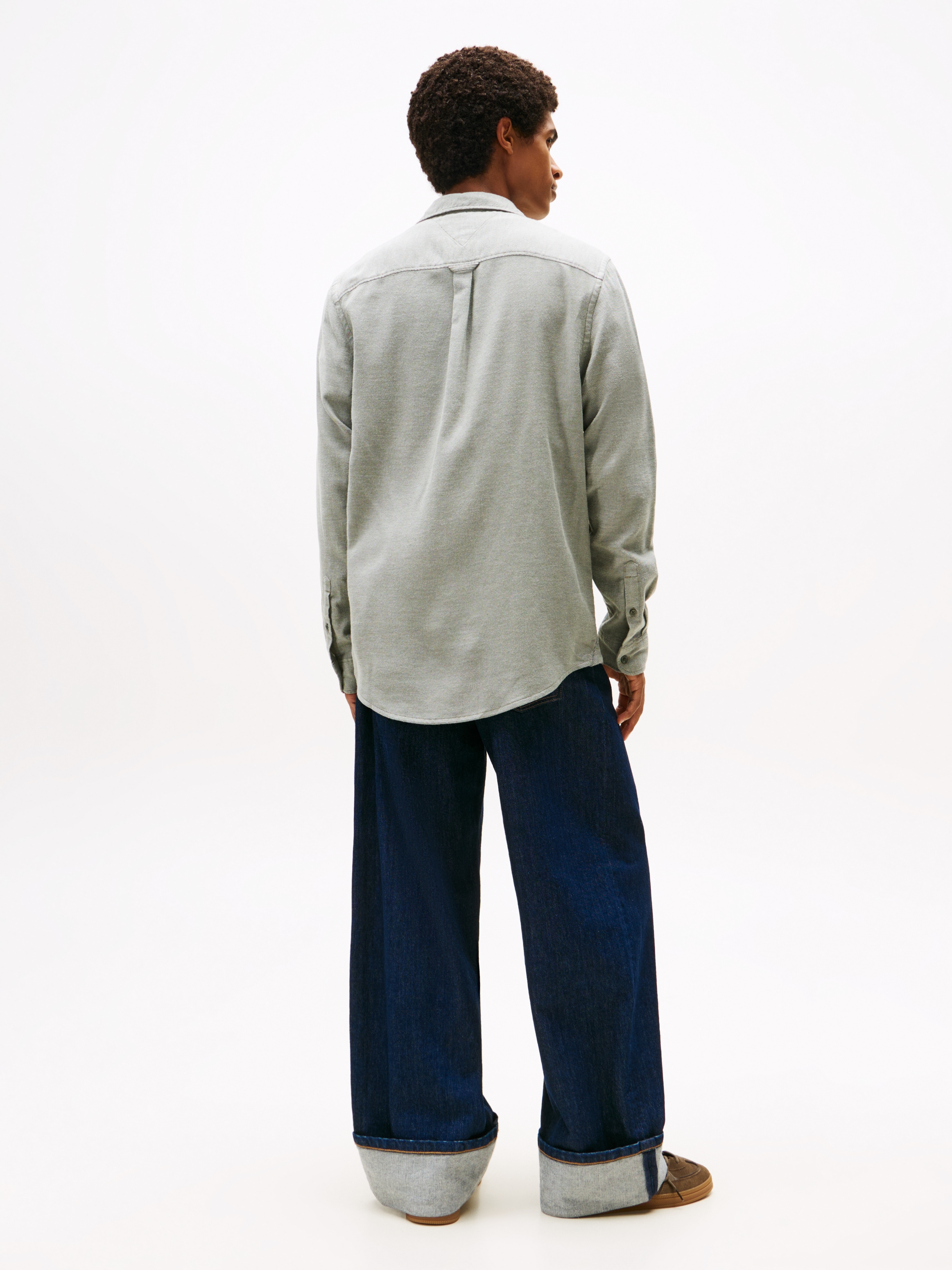 Tommy Jeans Flanellhemd »TJM FLANNEL«, regular fit, Langarmhemd, halbgespreizter Kragen