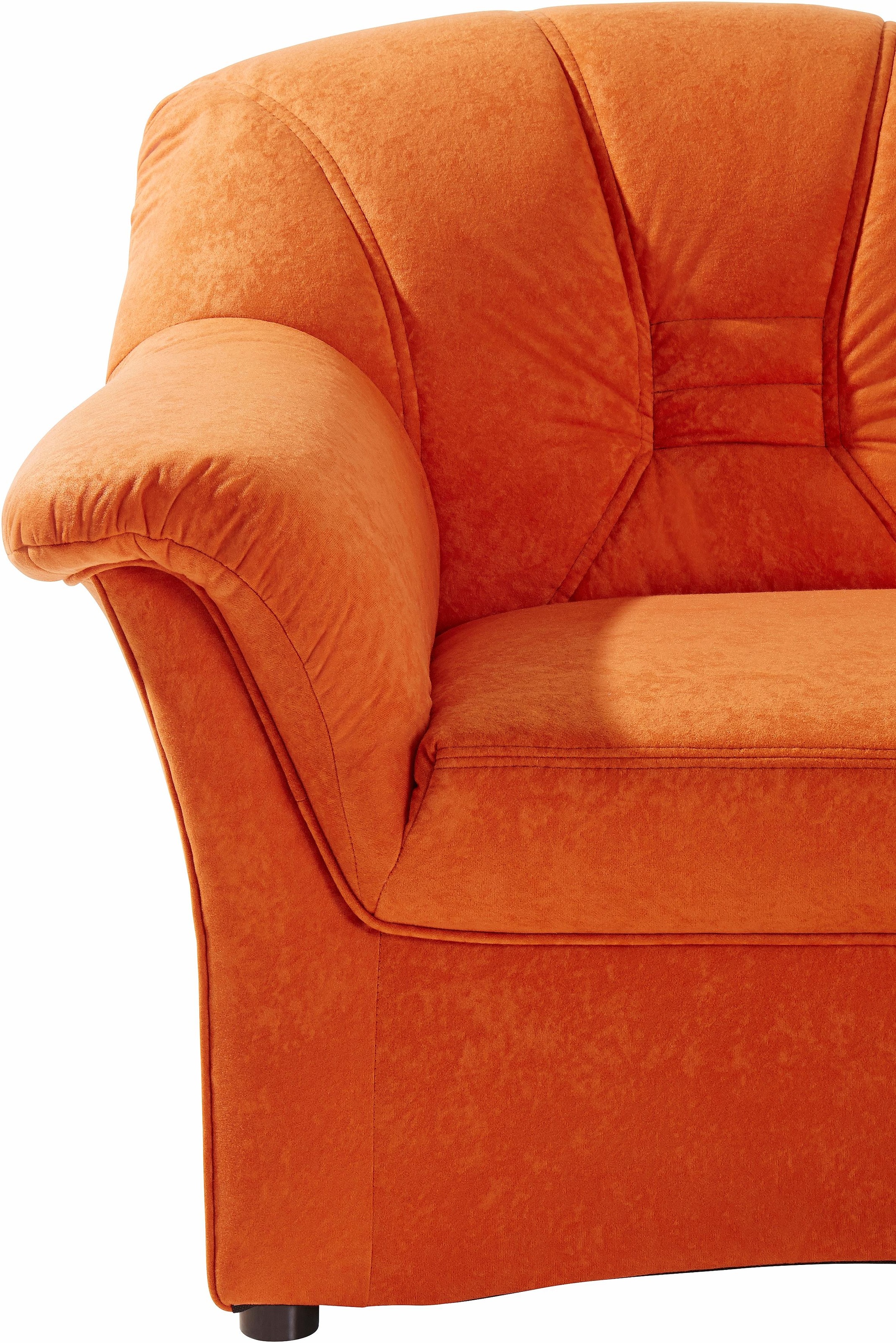 DOMO collection Ecksofa »Elva, zeitlose Formensprache, elegante Rückensteppung, L-Form«, wahlweise mit Bettfunktion und Federkern
