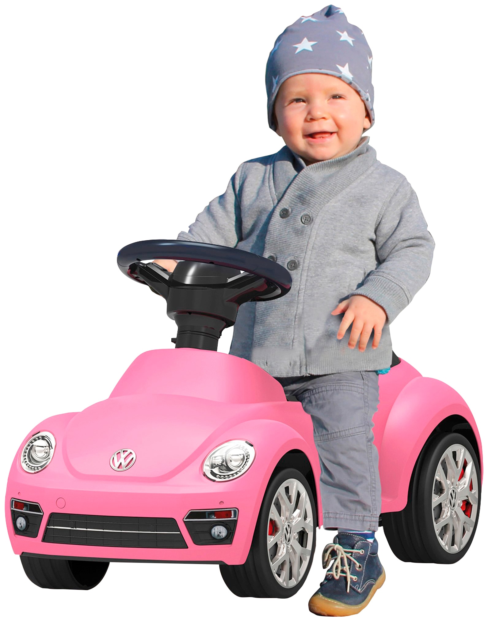 JAMARA Kinder Rutscherauto "VW Beetle", pink, Kunststoff, B:30,8cm H:39cm T:70cm, Rutschautos