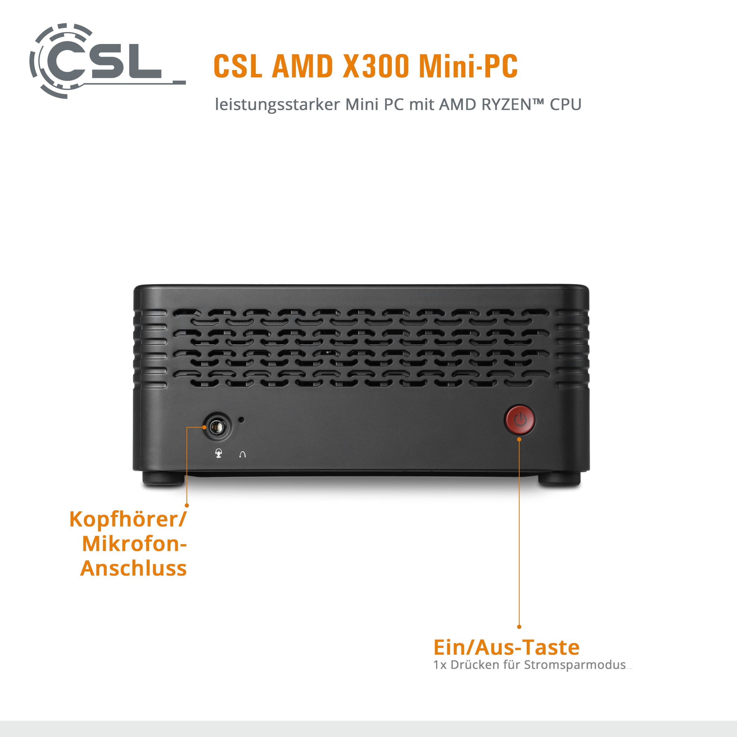 CSL Mini-PC »X300 / 5650GE / 16 GB / 1000 GB SSD«