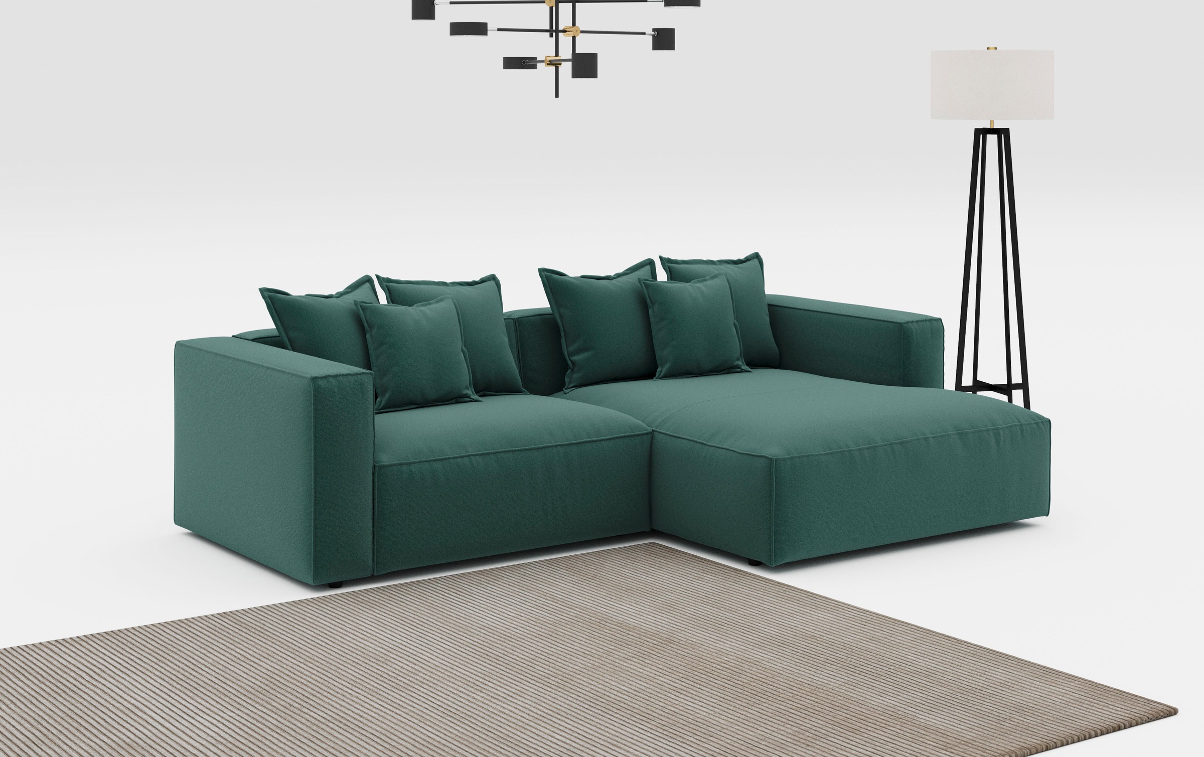 INOSIGN Ecksofa "Cowboy L-Form", mit 6 Kissen, kubisches Sofa günstig online kaufen