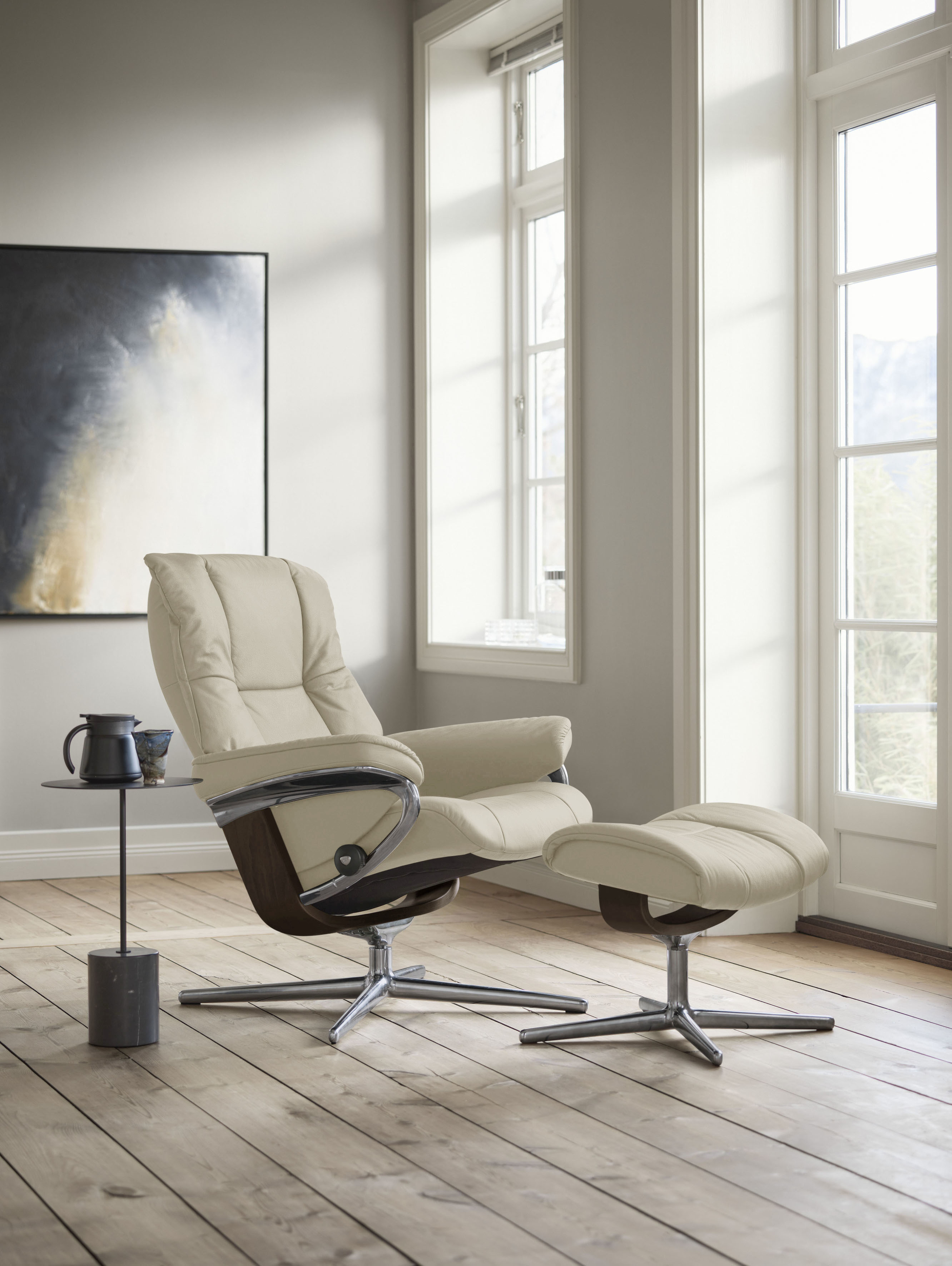 Stressless Relaxsessel "Mayfair" mit Cross Base, Größe S, M & L, Holzakzent Braun