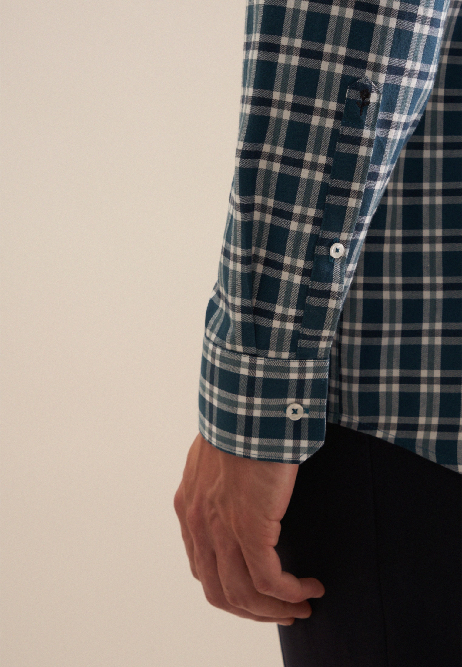 seidensticker Flanellhemd »Regular«, Regular Langarm Button-Down-Kragen Karo