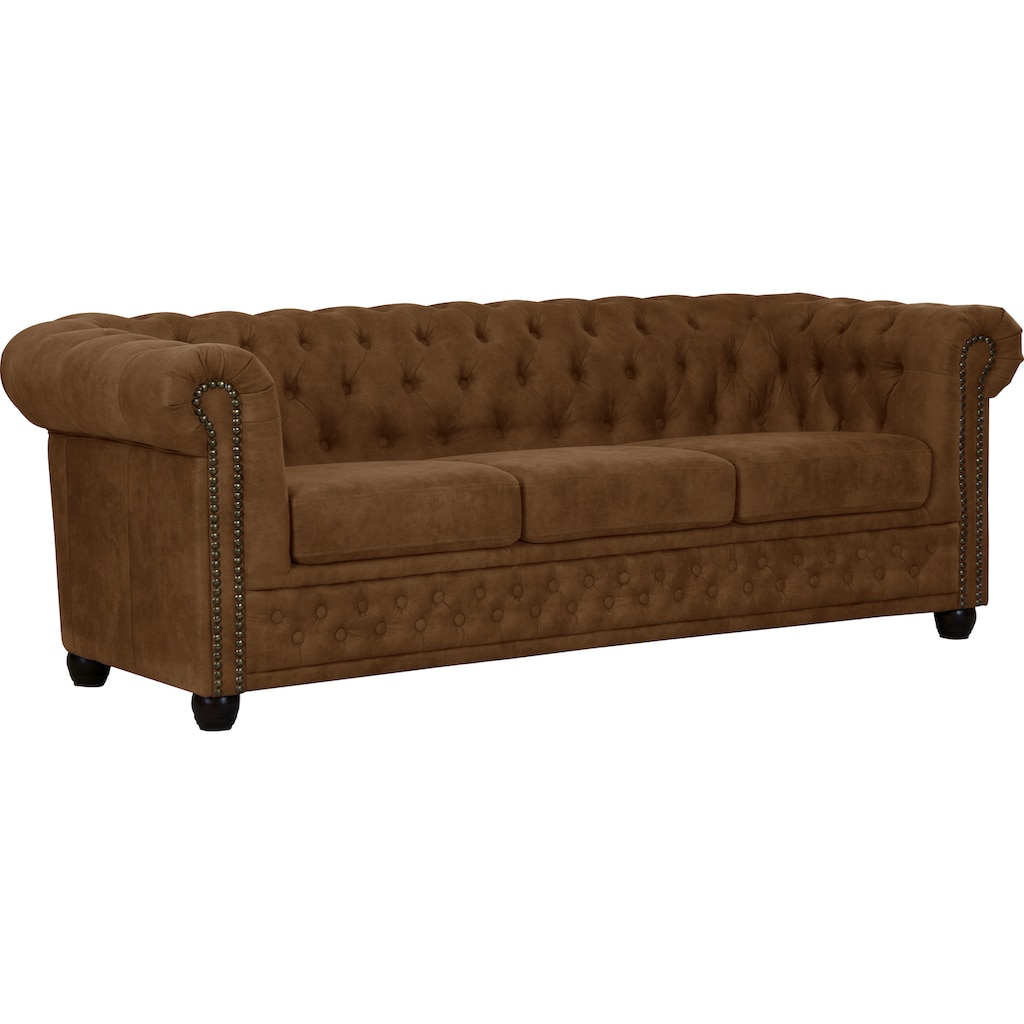 Home affaire Chesterfield-Sofa »Rysum«, Chesterfield-Optik, in 2 Bezugsqualitäten, 2 Ausf. schnell lieferbar