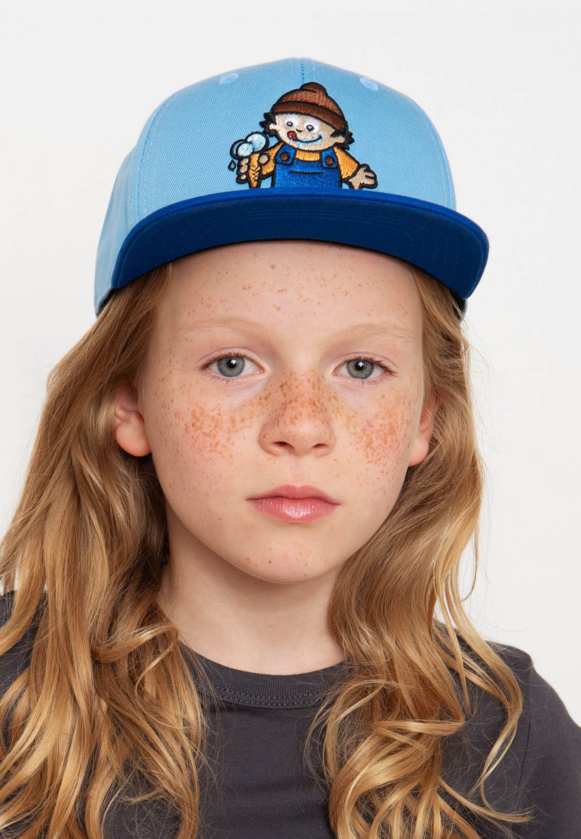 LOGOSHIRT Baseball Cap »Mainzelmännchen - Anton - Eis«, mit detailreicher Stickerei