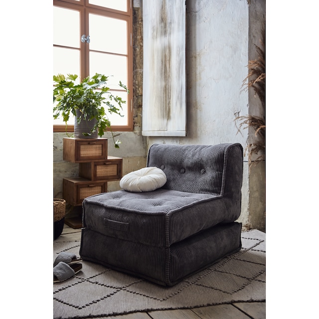 INOSIGN Sessel »Missy«, Loungesessel aus Cord, in 2 Größen, mit  Schlaffunktion, Pouf-Funktion. kaufen | BAUR