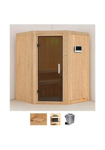 Karibu Sauna »Liva«, (Set), 4,5-kW-Bio-Ofen mit externer Steuerung kaufen