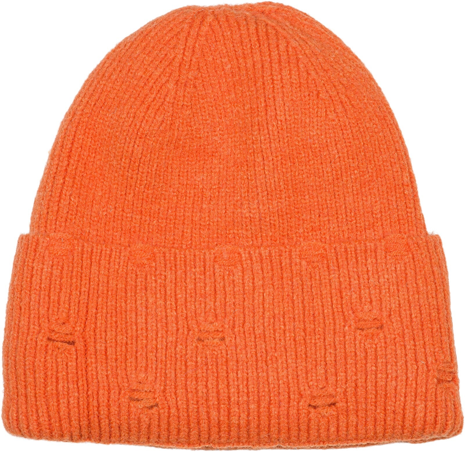 styleBREAKER Strickmütze "Strickmütze mit Rippenmuster und Rissen" 1 Stk.