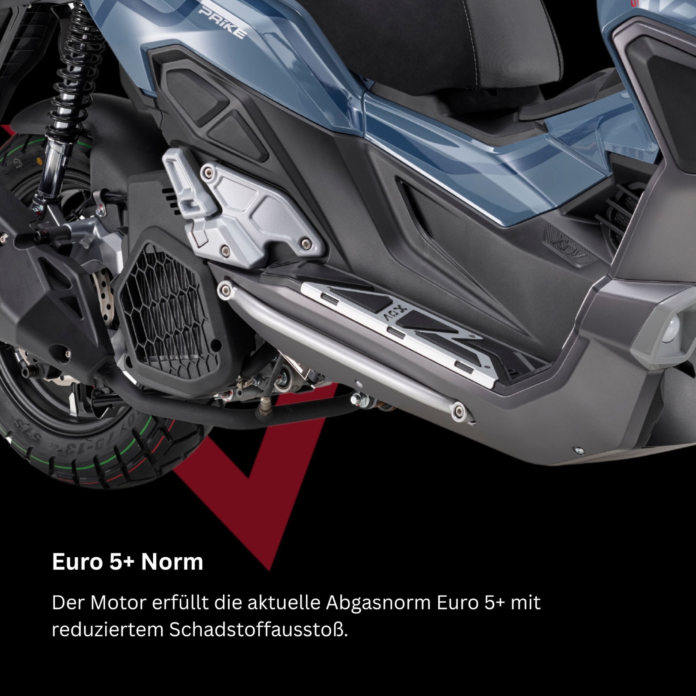 PRIKE Motorroller »PRIKE XDV 125, E5+, Adventure, ADV Roller«, 125 cm³, 95 km/h, Euro 5+, 11,4 PS, ABS, Windschutz, Heizgriffe, USB, EFI, digitales Display