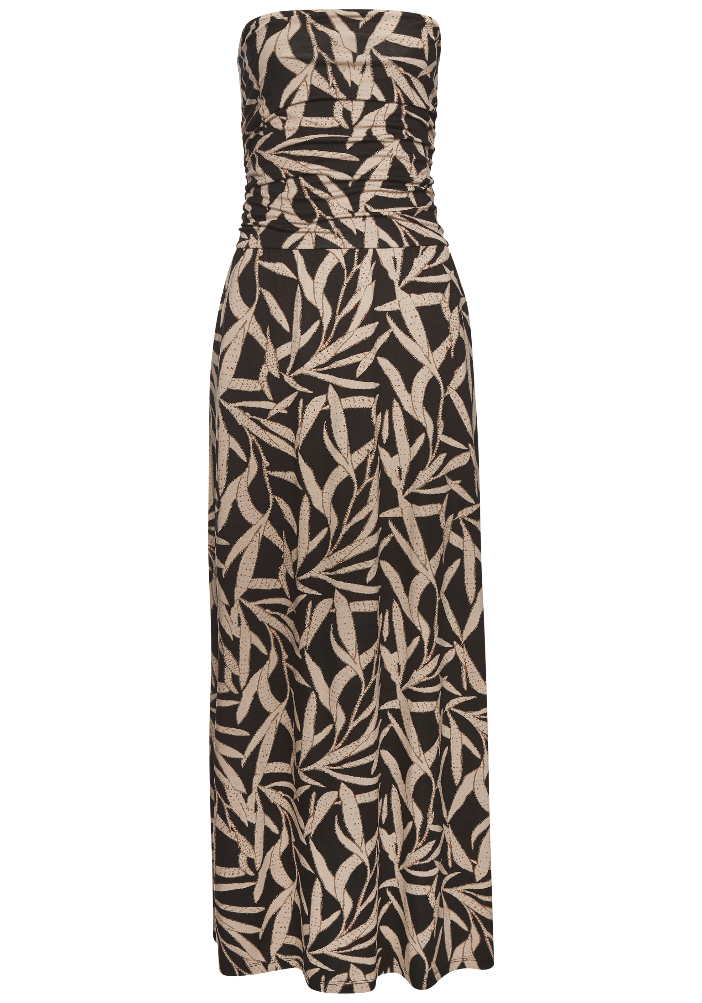 s.Oliver Maxikleid Eingrifftaschen mit Blätterdruck, luftiges Sommerkleid m günstig online kaufen
