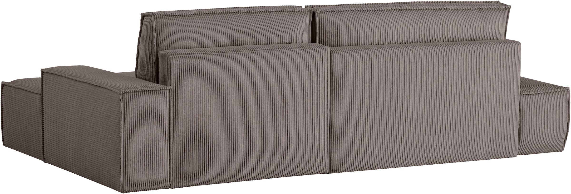 Home affaire Ecksofa »SHERWOOD, Schlafsofa in L-Form offen (275cm), Cord, Leinenoptik«, Schlaffunktion und Bettkasten, Kedernaht, hoher Sitz- & Liegekomfort