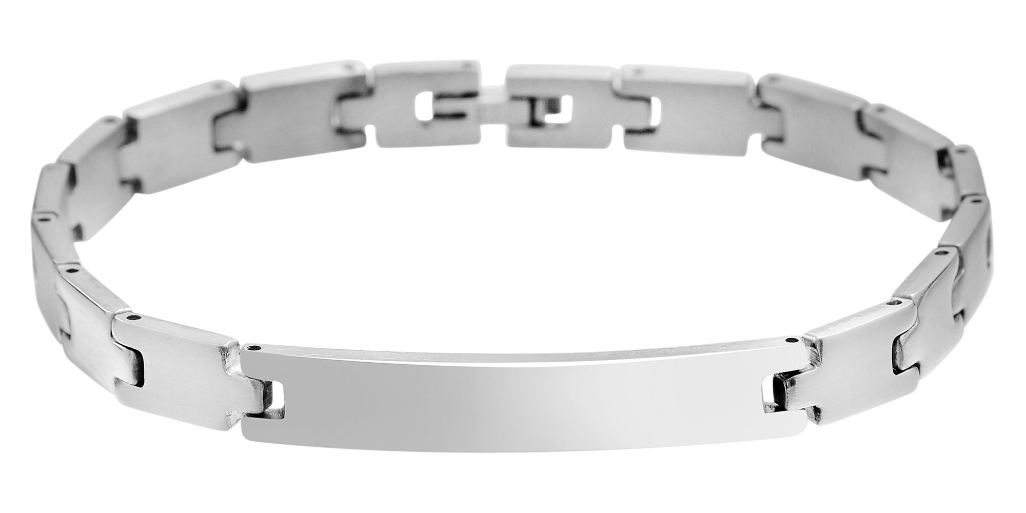 ADELIA ́S Damen Gliederarmband "Armband – Gliederarmband aus Edelstahl 21 cm", 21cm, Edelstahl, silber, Edelstahl, Armbänder, Ideal als Geschenk –