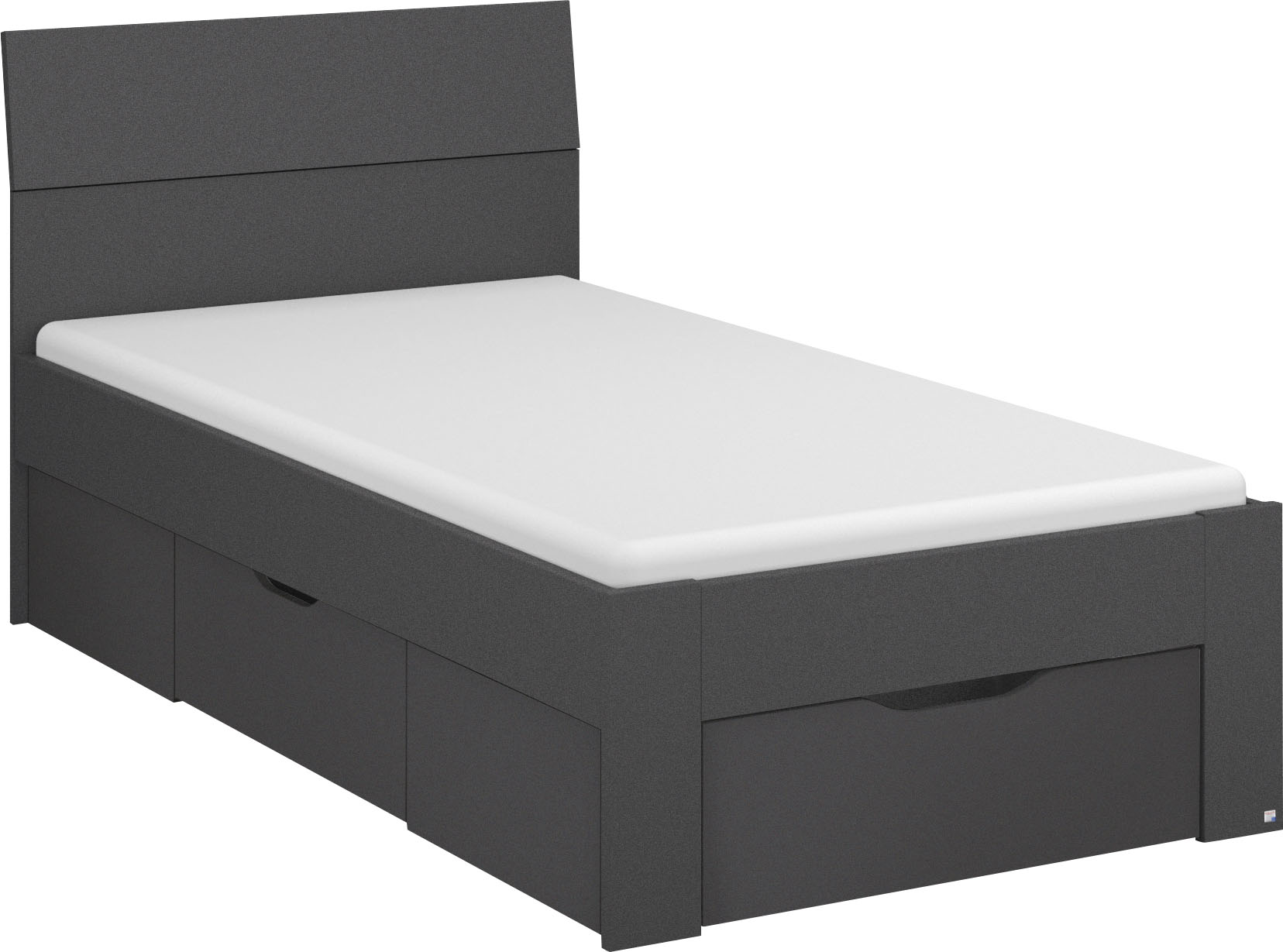 Bett RAUCH, B:95cm H:90cm L:209cm, grau, Schlafzimmer, Betten, "Einzelbett Doppelbett Stauraum FLEXX Breiten 90/140/180 cm", Einzelbett Doppelbett