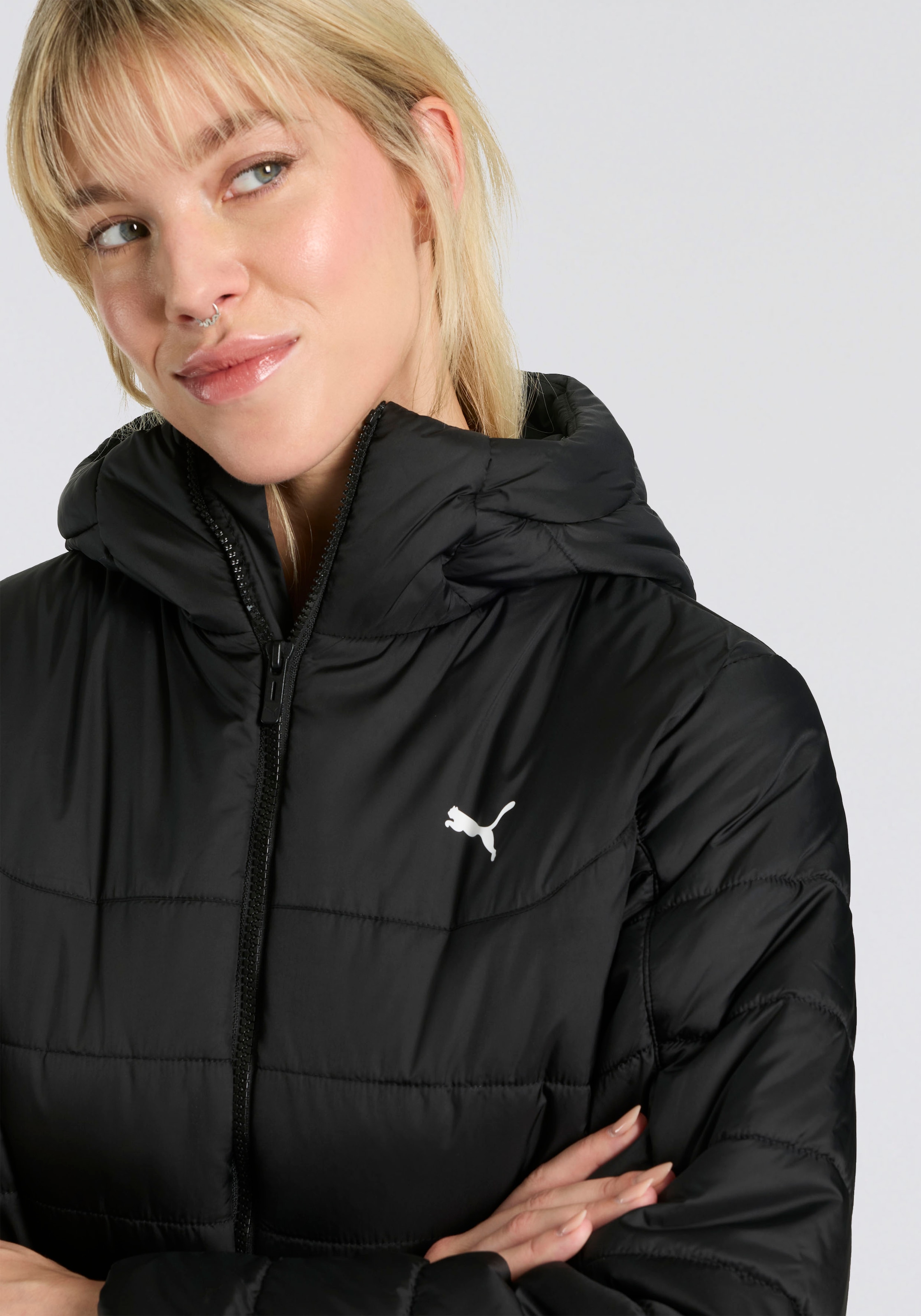 PUMA Winterjacke »ESS HOODED PADDED JACKET«, mit Kapuze