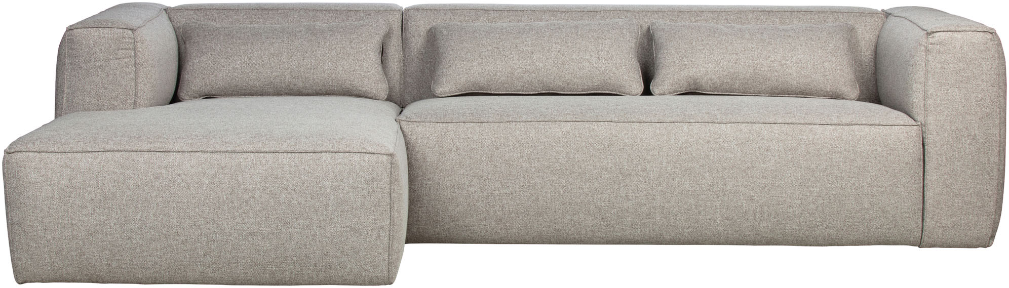 WOOOD Ecksofa "Bean Mischgewebe wasserabweisend mit Kissen H 73 x B 305 x T 175/96 cm" Links, Tragkraft 100 kg pro Sitzplatz, Gute Verschleißfestigkeit