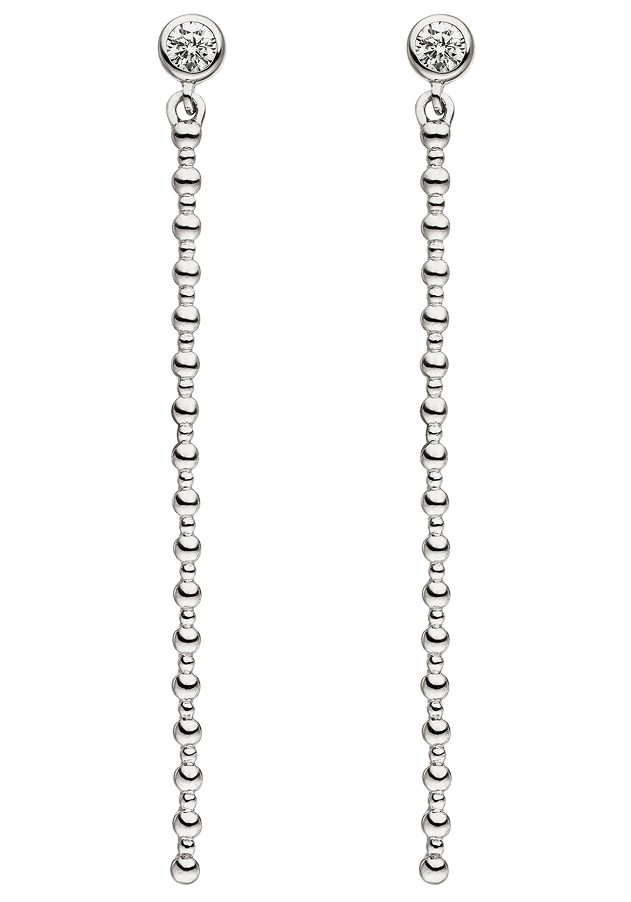 JOBO Paar Ohrhänger »Ohrringe hängend 53 mm lang« 925 Silber mit Zirkonia