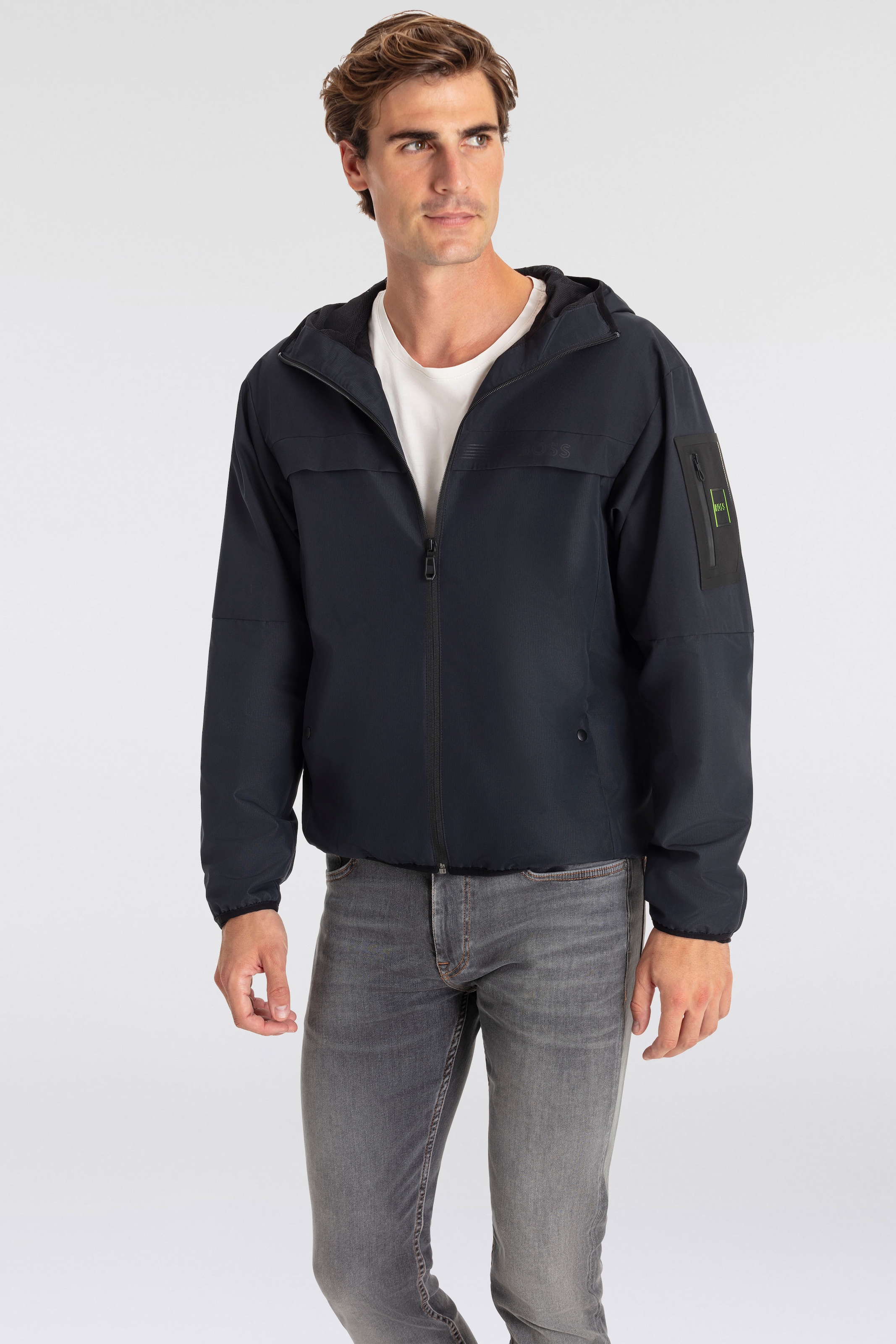 BOSS GREEN Windbreaker "J Farrier" mitKapuze mit Markenlabel günstig online kaufen