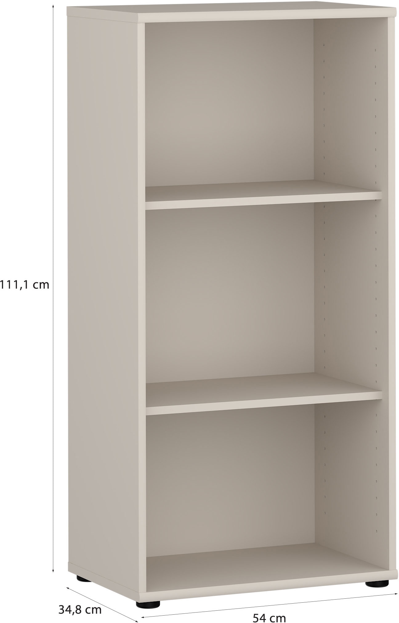 FORTE Regal »Tempra, Mehrzweckregal schmal, Höhe 111,1cm, 2 Ablageböden« Breite 54 cm
