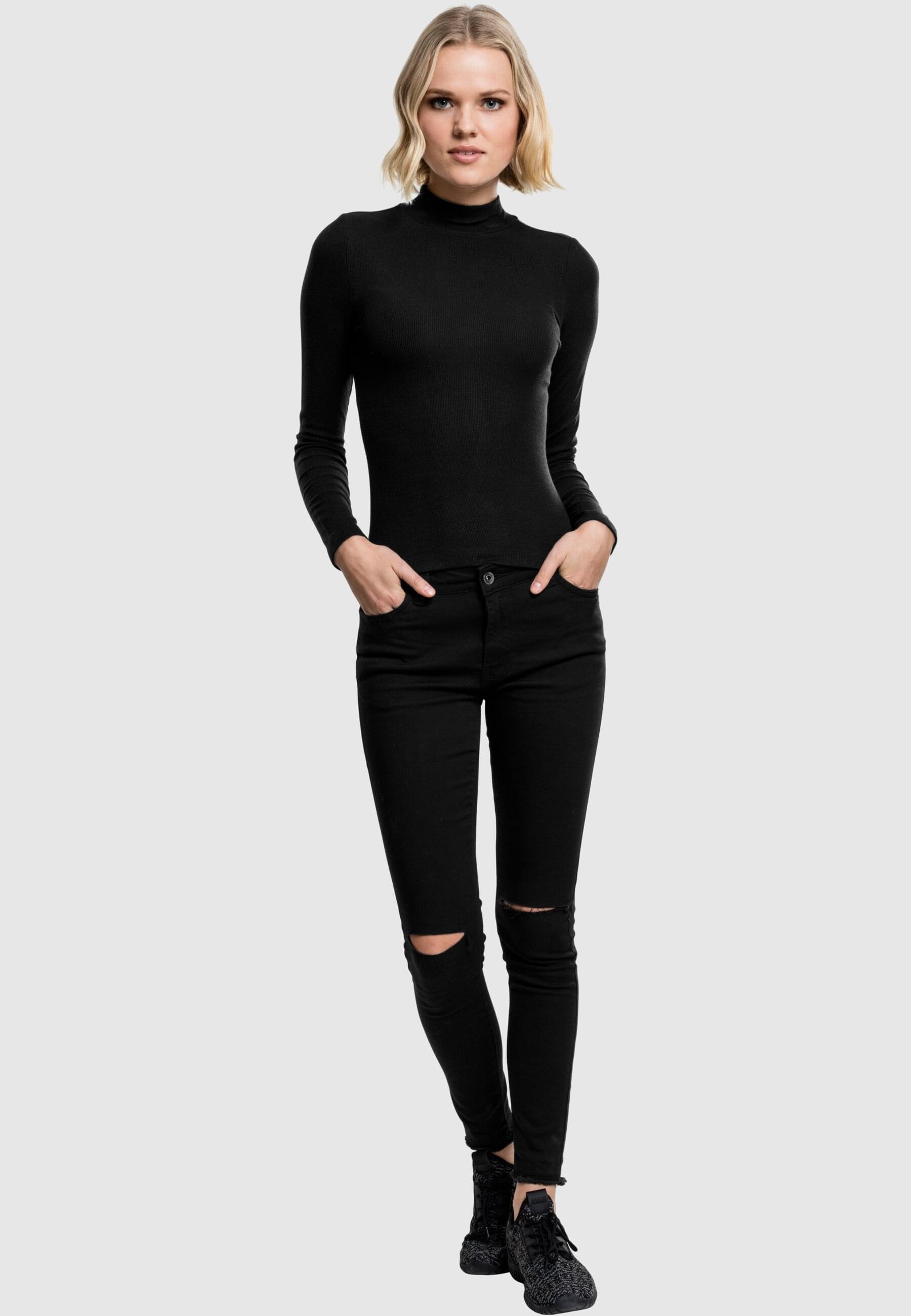 URBAN CLASSICS T-Shirt »Urban Classics Damen Ladies Turtleneck Longsleeve«, (1 tlg.)