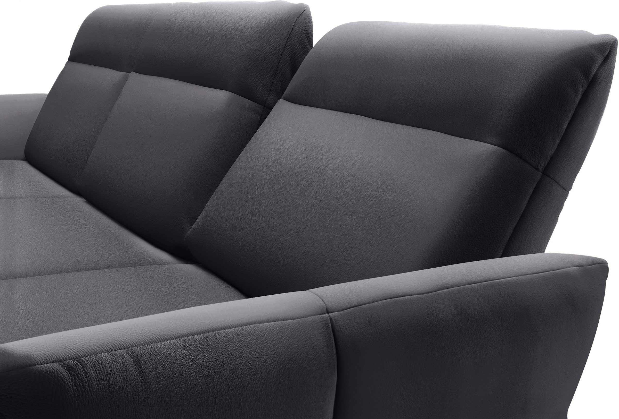 Creation BY ROLF BENZ Ecksofa »hs.460«, Sockel in Nussbaum, Winkelfüße in Umbragrau, Breite 298 cm