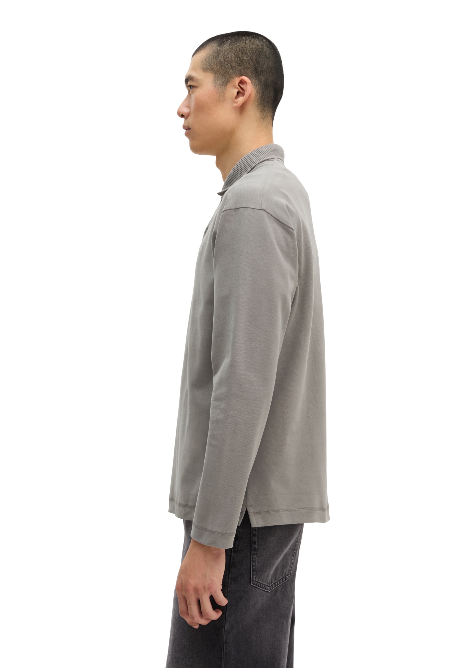 Marc O'Polo Langarm-Poloshirt »aus schwerem Bio-Baumwoll-Jersey«